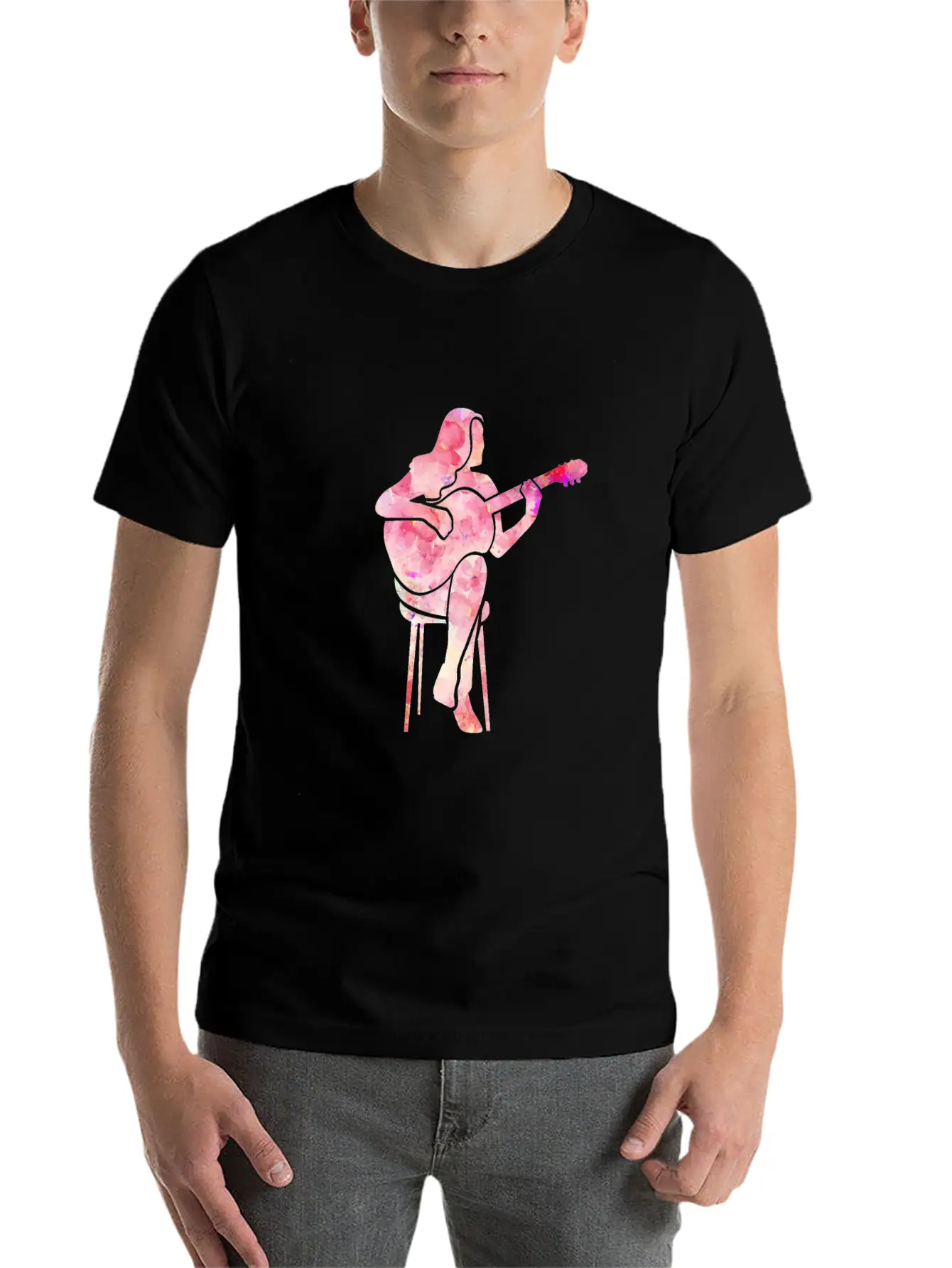 Guitarist Guitar Player Acoustic Guitar Women Gift Unisex Casual T-Shirt – Clean Design For Daily Comfort