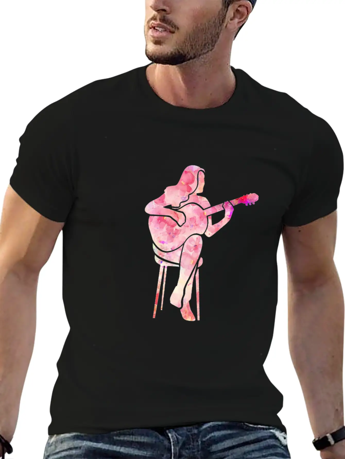 Guitarist Guitar Player Acoustic Guitar Women Gift Unisex Casual T-Shirt – Clean Design For Daily Comfort