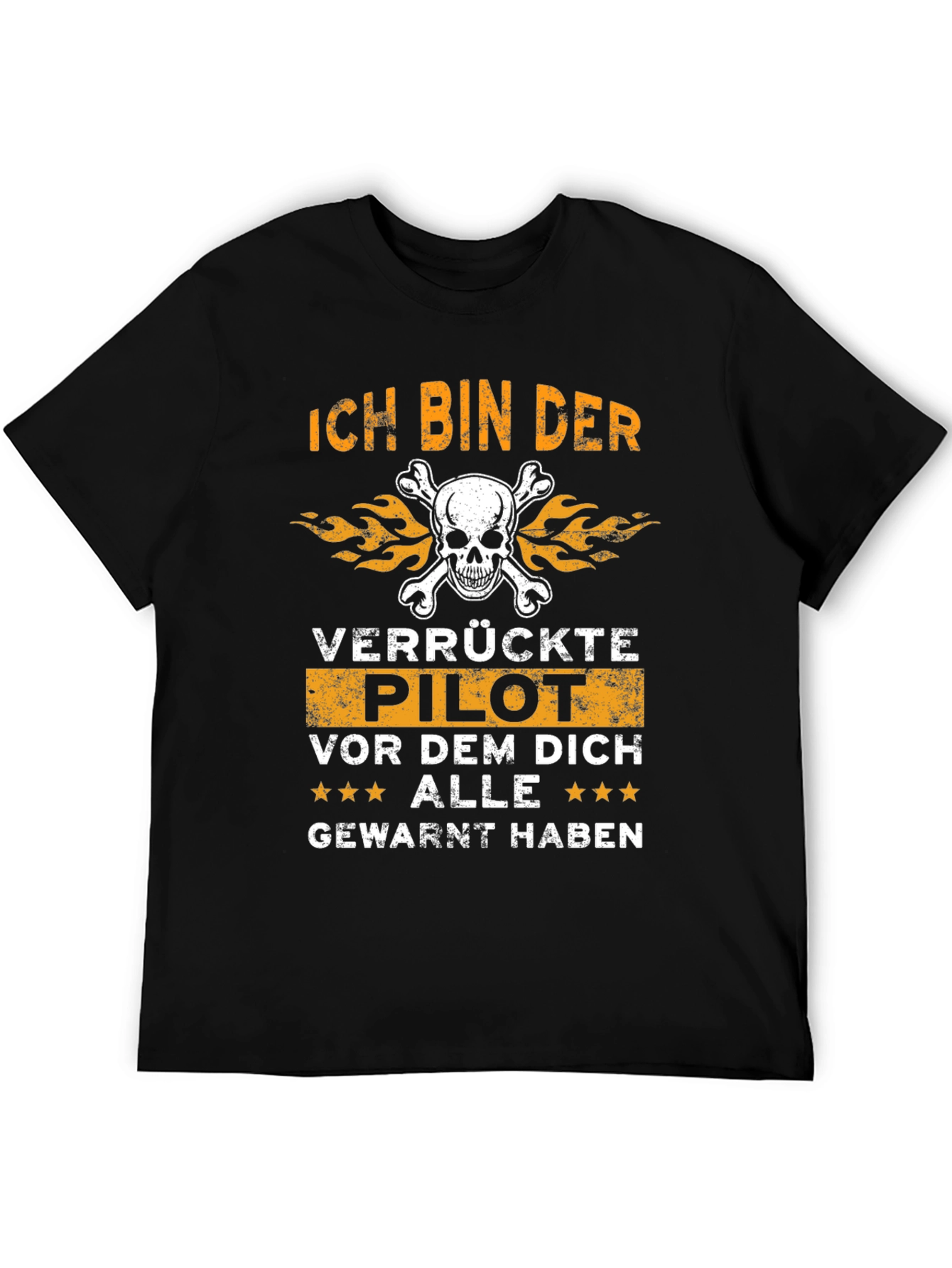 Ich Bin Der Verruckte Pilot Black Graphic T-Shirt
