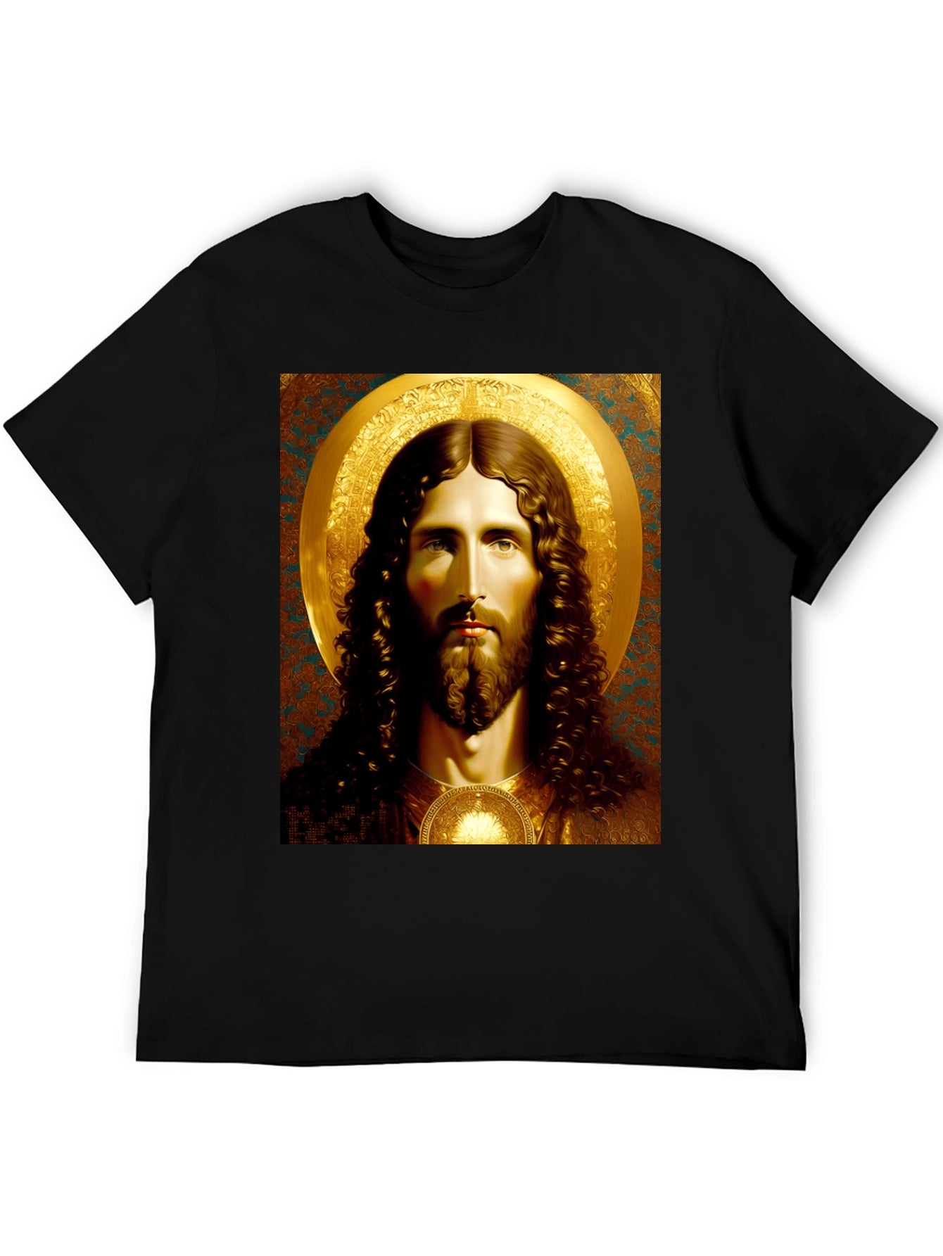 Jesus Portrait Graphic Tee - Black