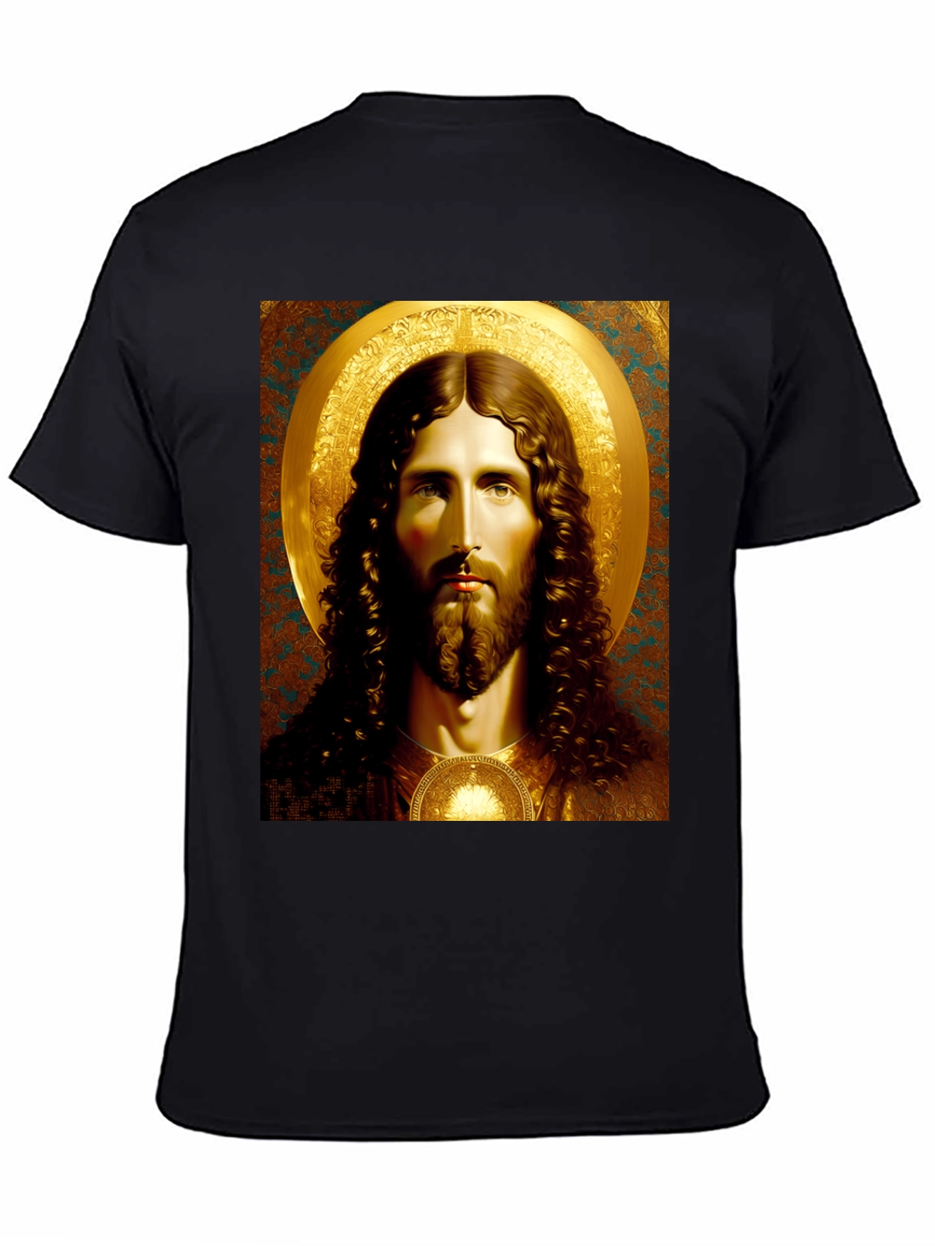 Jesus Portrait Graphic Tee - Black