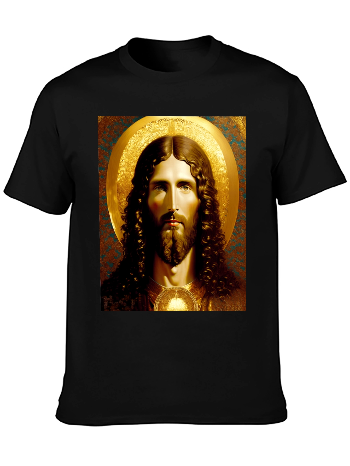 Jesus Portrait Graphic Tee - Black
