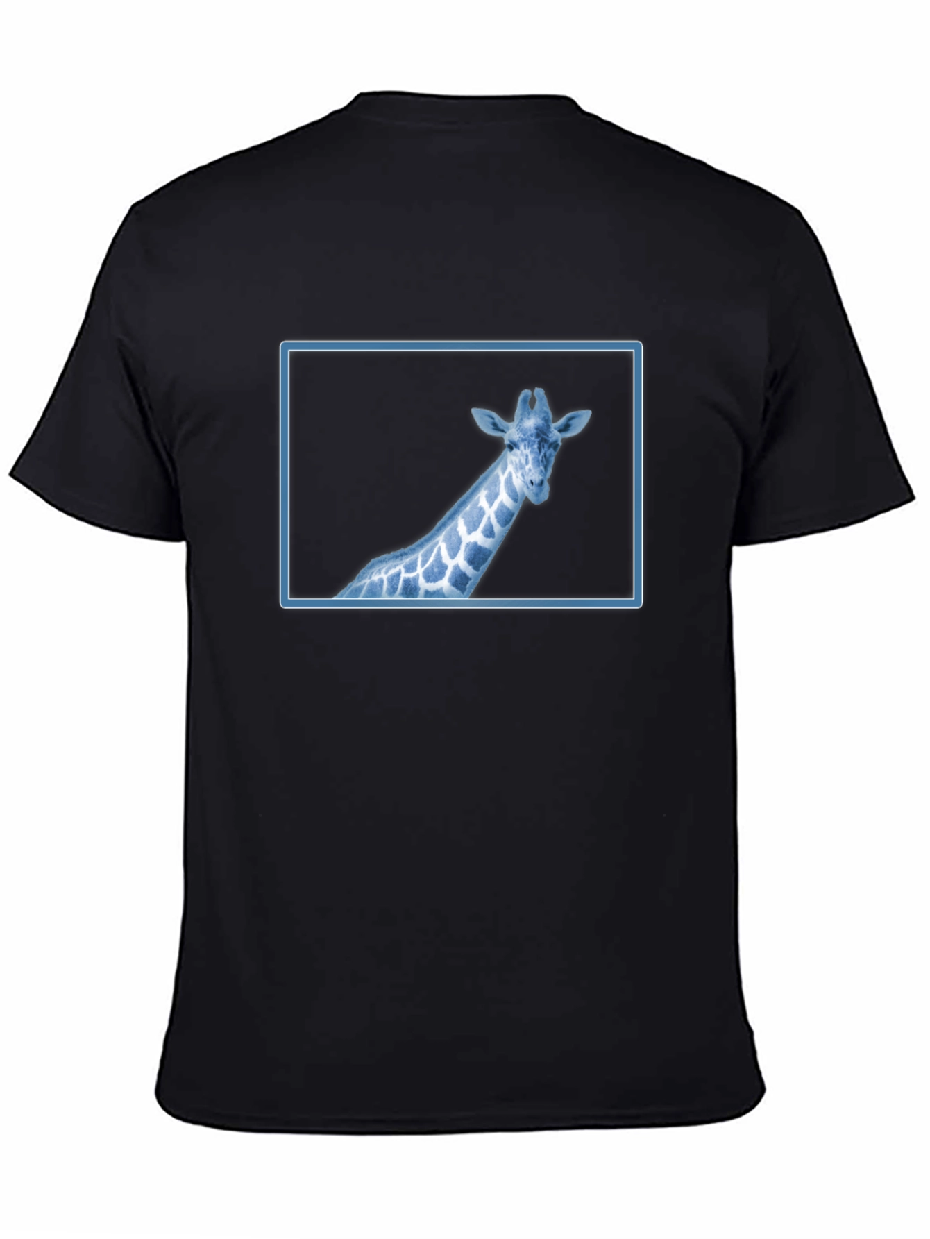 Giraffe Graphic Tee - Cool Blue Wildlife Design