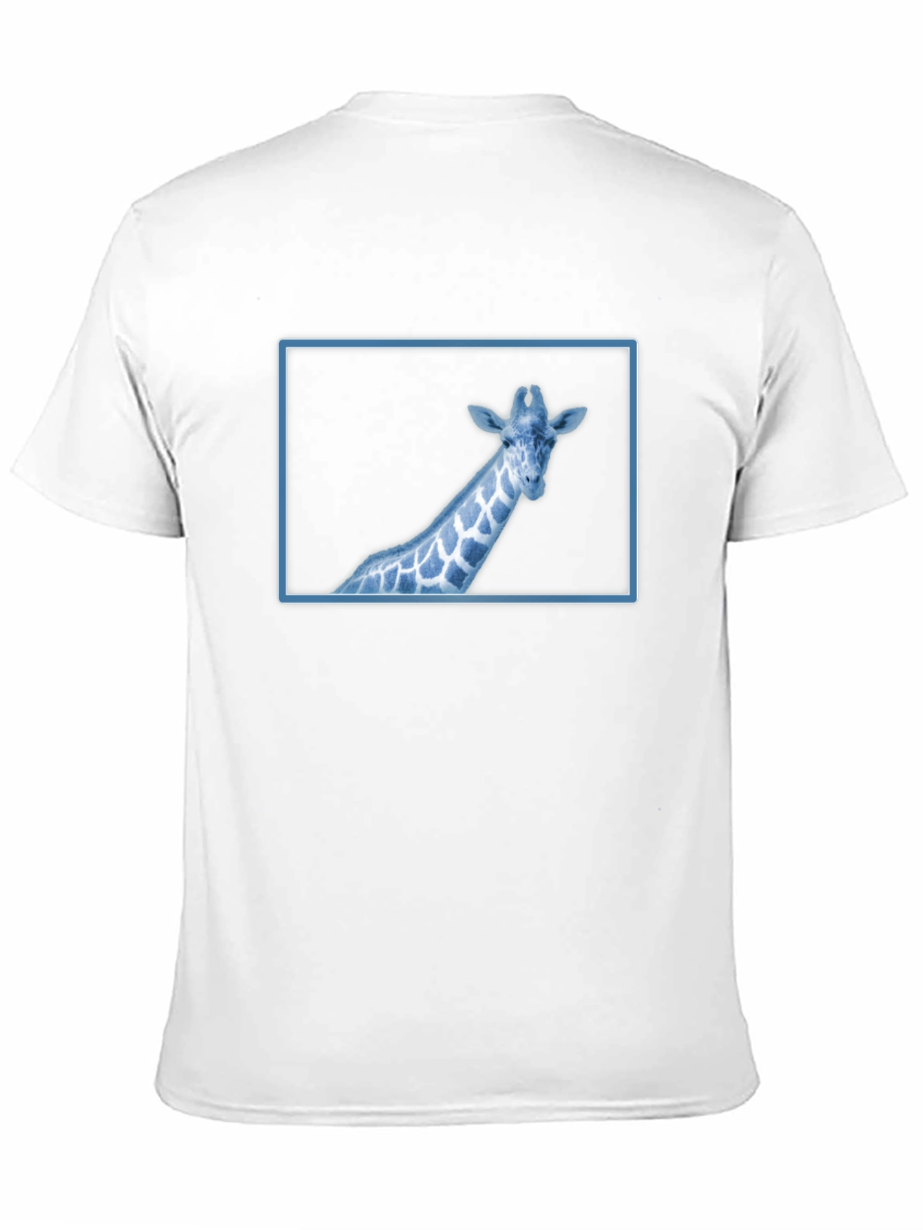 Giraffe Graphic Tee - Cool Blue Wildlife Design