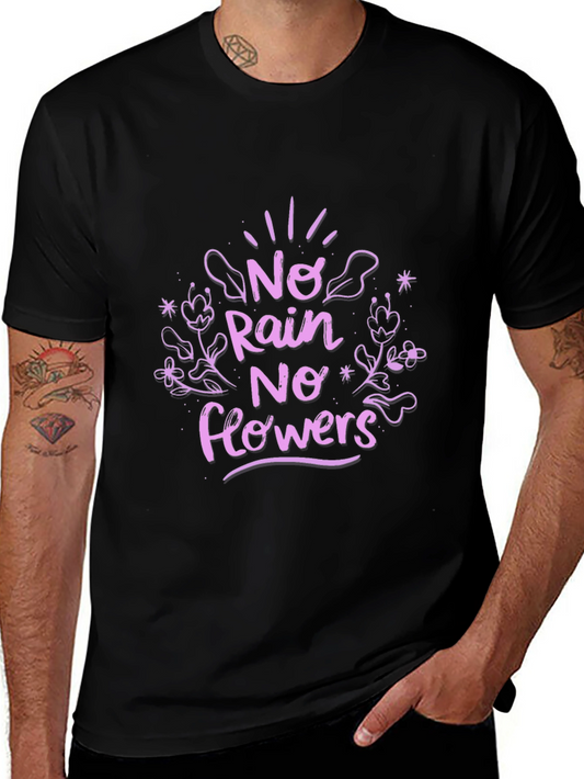 No Rain No Flowers Black Graphic T-Shirt