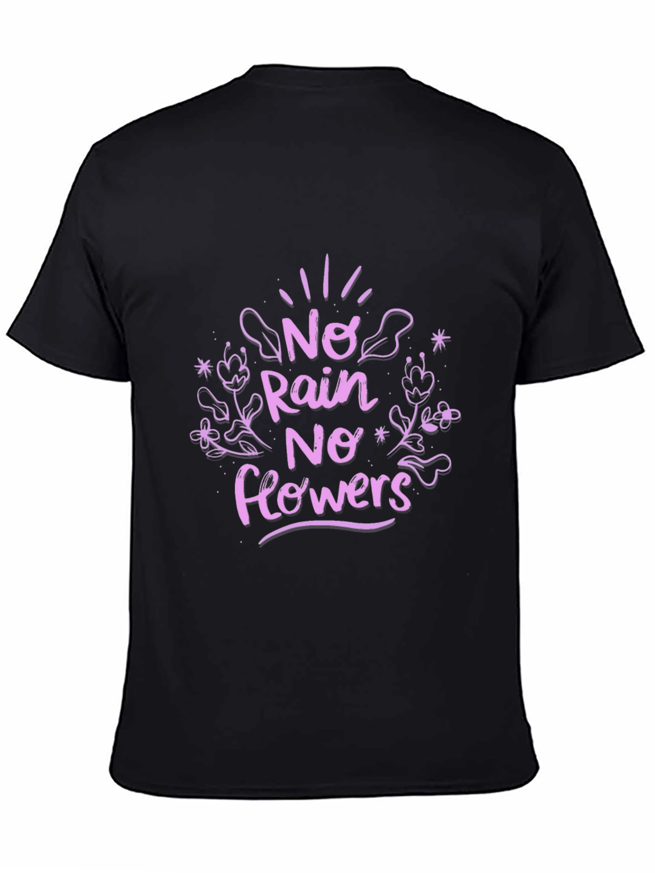 No Rain No Flowers Black Graphic T-Shirt