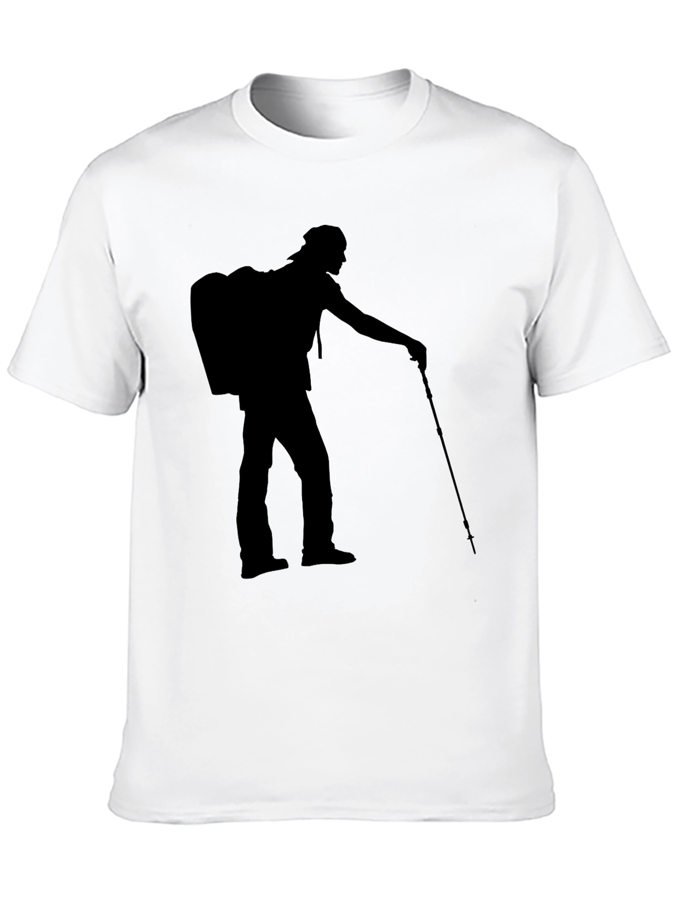 Hiking Silhouette Graphic Tee - Black Casual Shirt