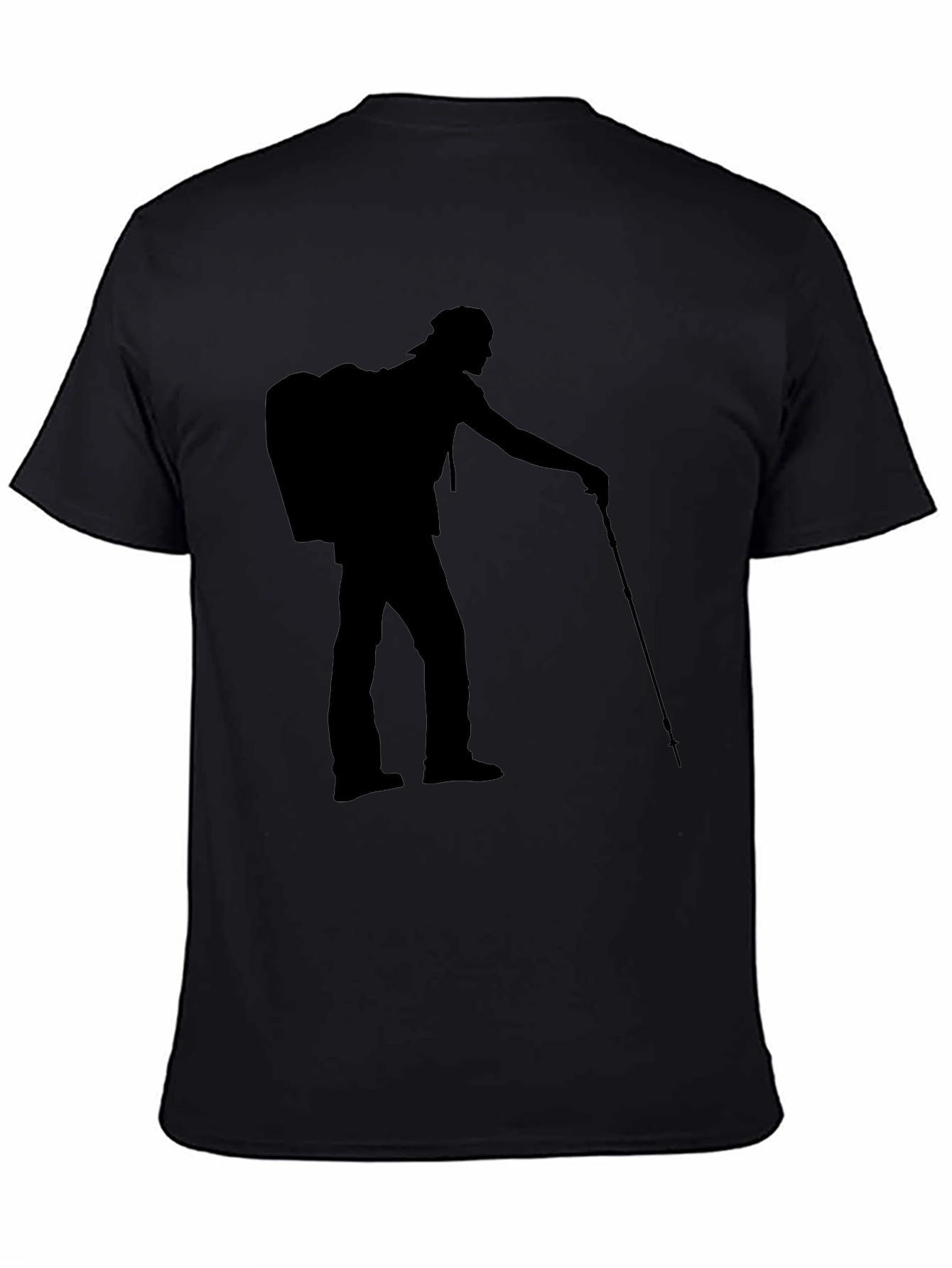 Hiking Silhouette Graphic Tee - Black Casual Shirt