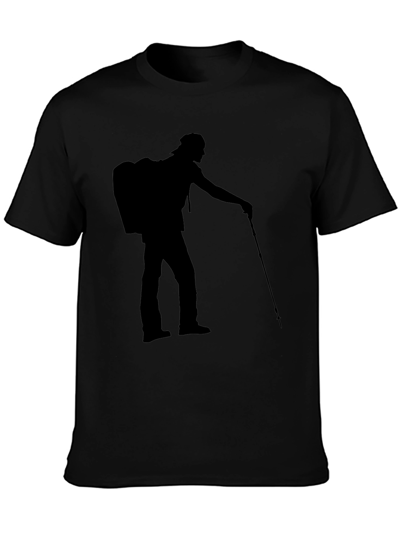 Hiking Silhouette Graphic Tee - Black Casual Shirt