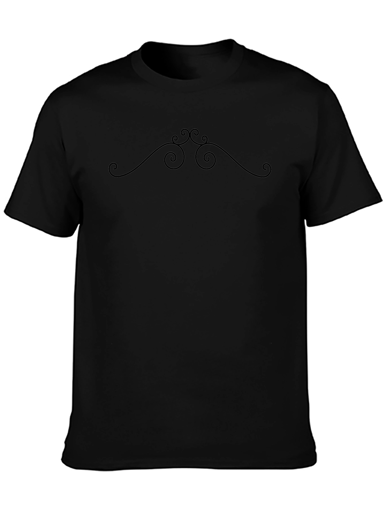 Elegant Swirl Graphic Black T-Shirt