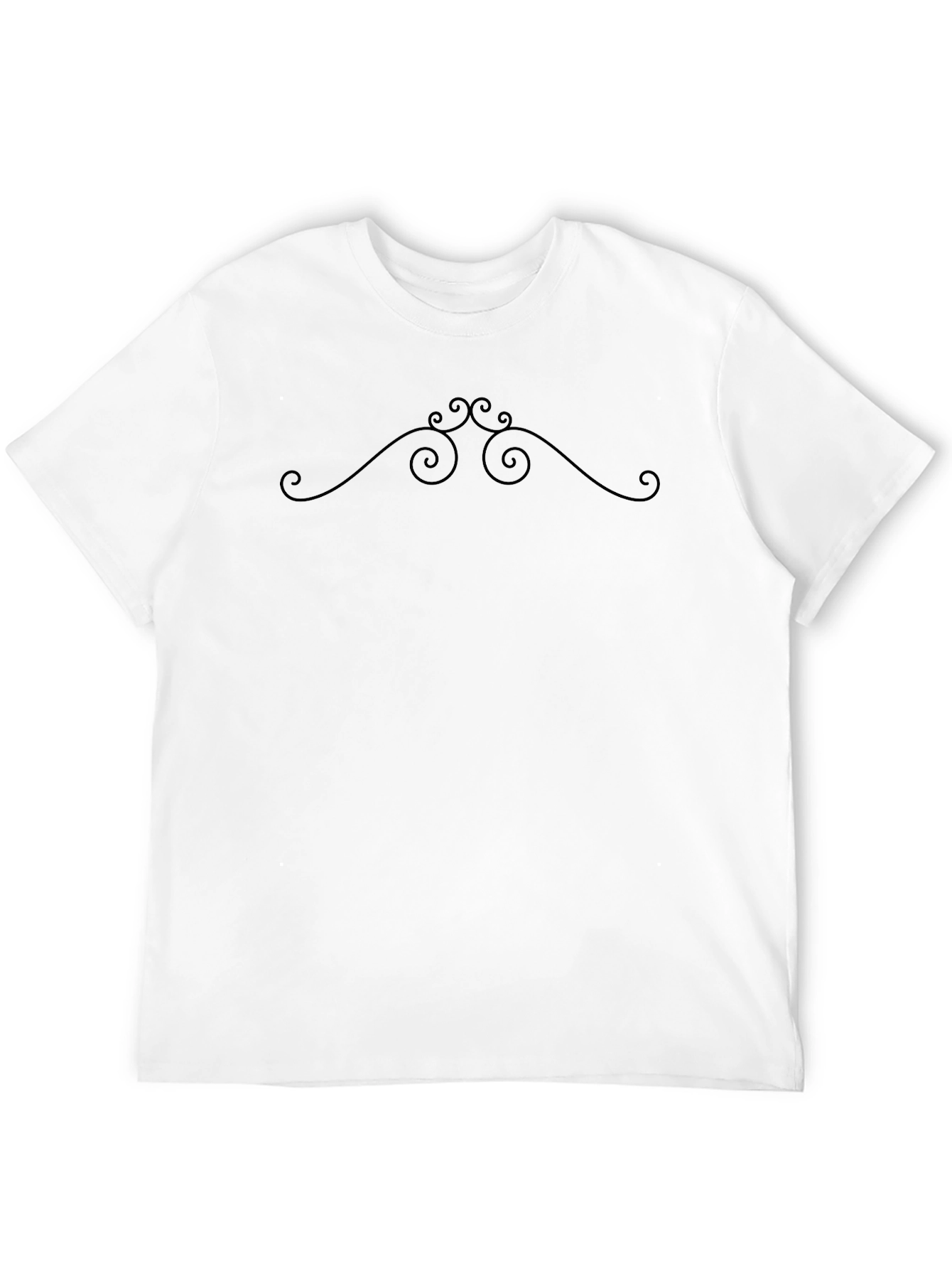 Elegant Swirl Graphic Black T-Shirt