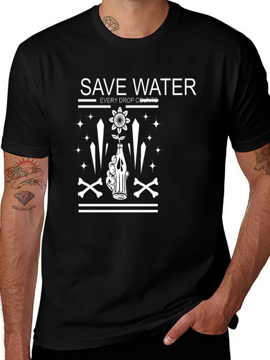 Save Water T-Shirt - Every Drop Counts Graphic Tee