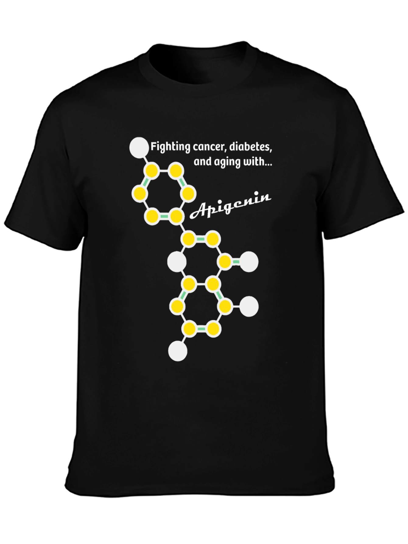 Apigenin Molecule T-Shirt - Fight Cancer Diabetes & Aging