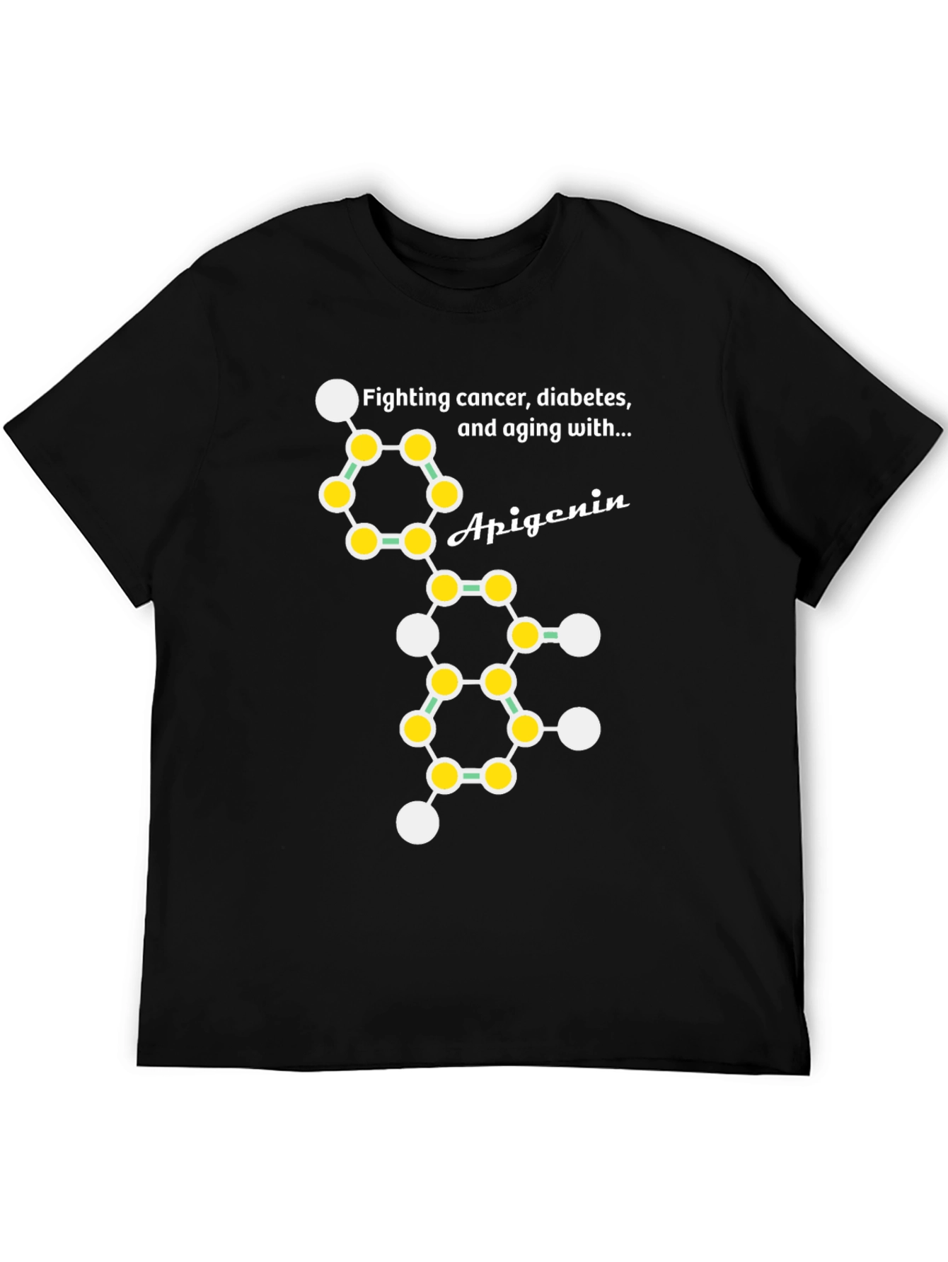 Apigenin Molecule T-Shirt - Fight Cancer Diabetes & Aging