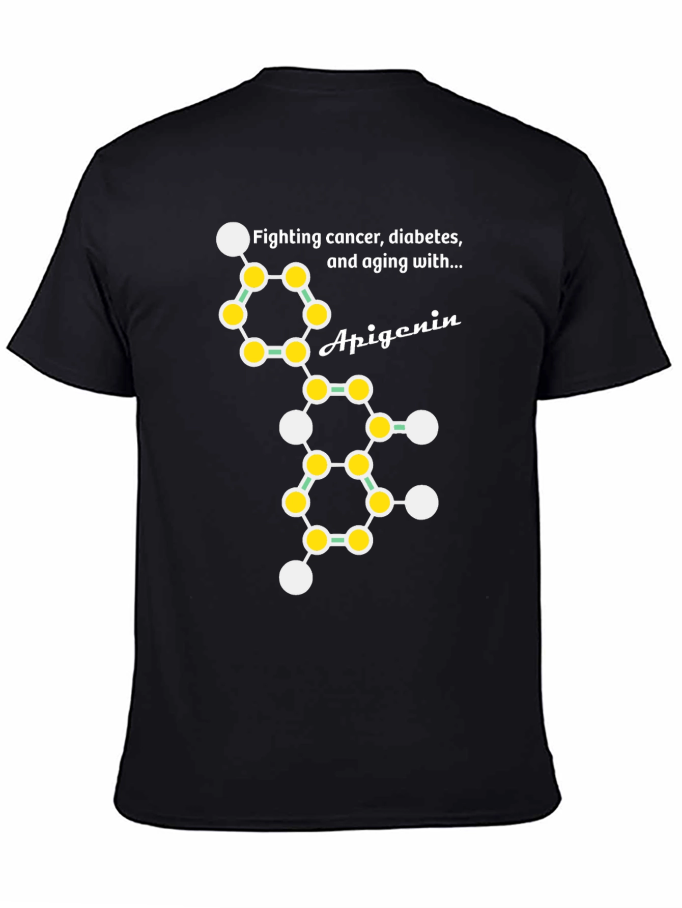 Apigenin Molecule T-Shirt - Fight Cancer Diabetes & Aging