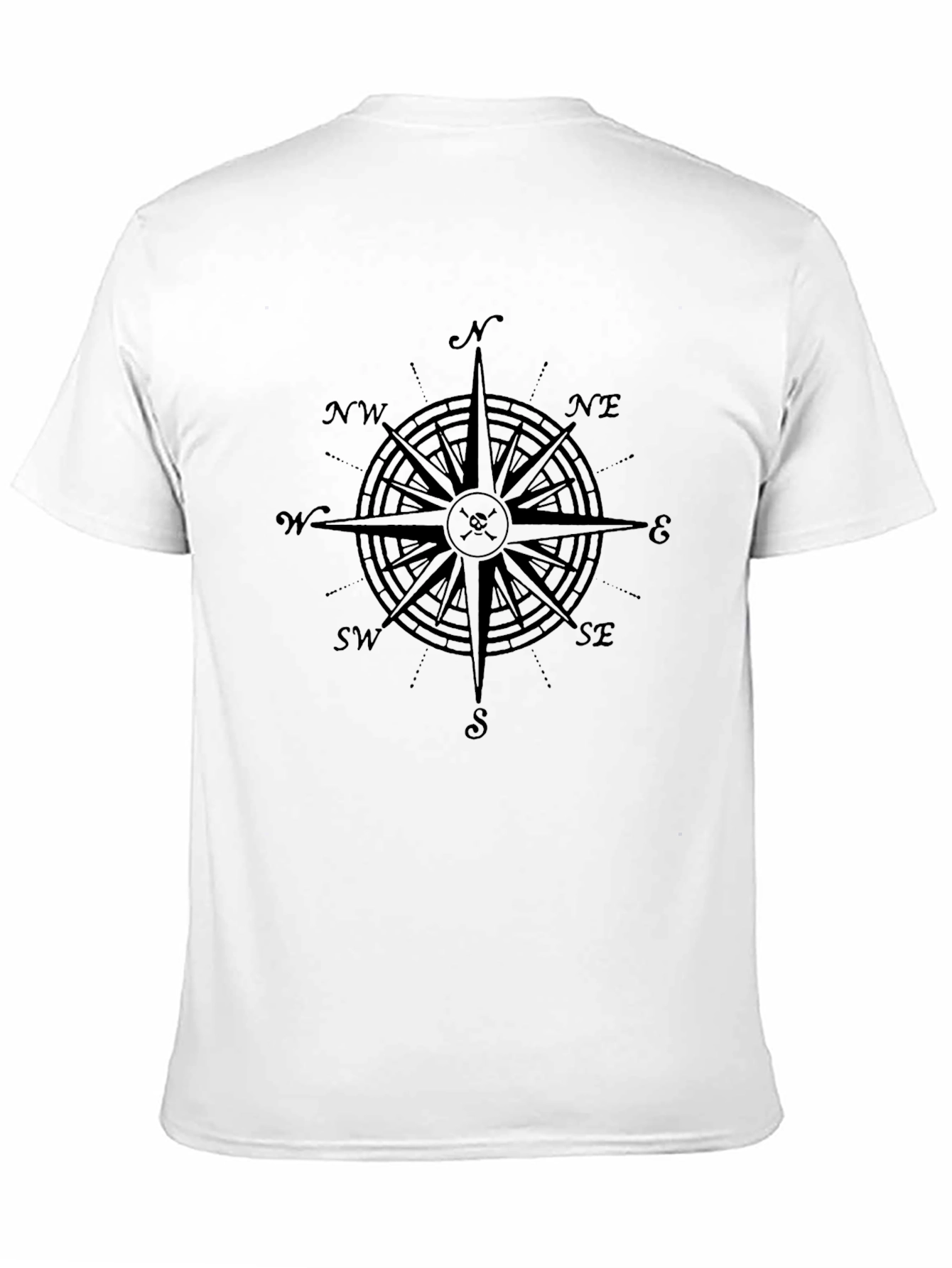 Compass Rose Graphic Mens Black T-Shirt