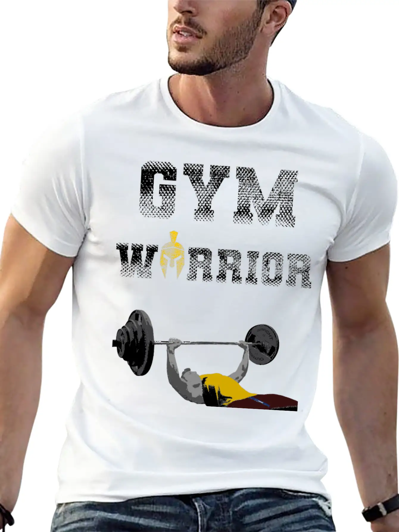 Gym Warrior At Bench Press In Gym Workout Unisex Casual T-Shirt – Clean Design For Daily Comfort