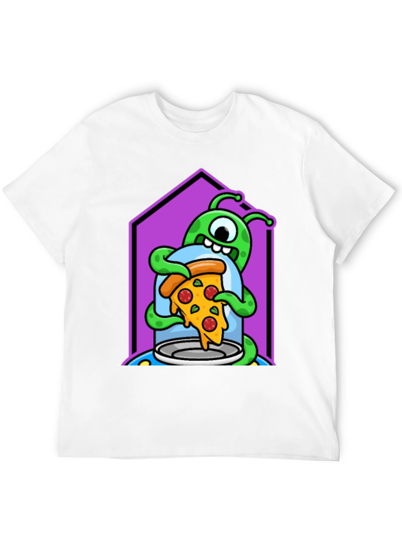 Alien Pizza Lover Graphic T-Shirt