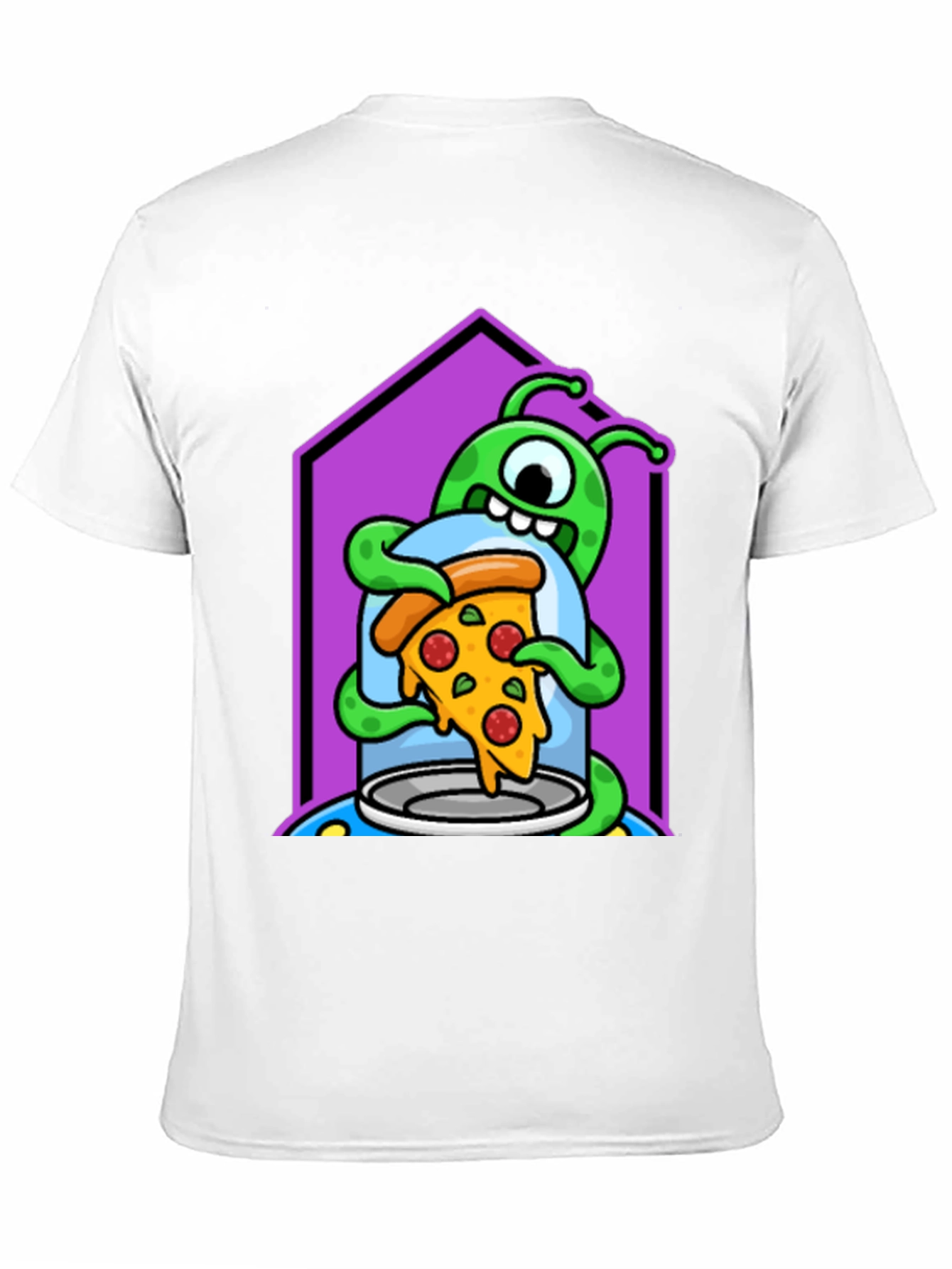 Alien Pizza Lover Graphic T-Shirt