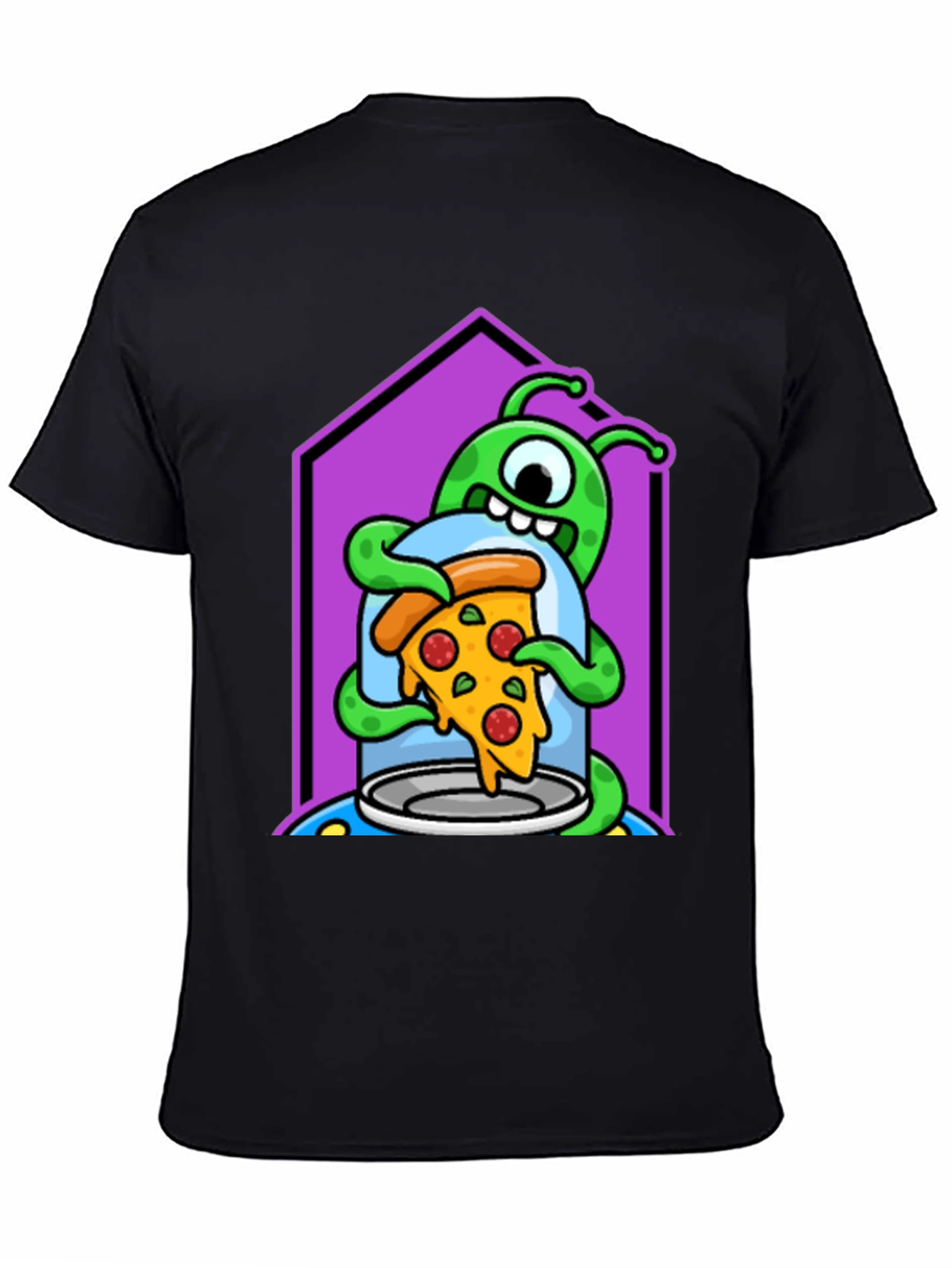 Alien Pizza Lover Graphic T-Shirt