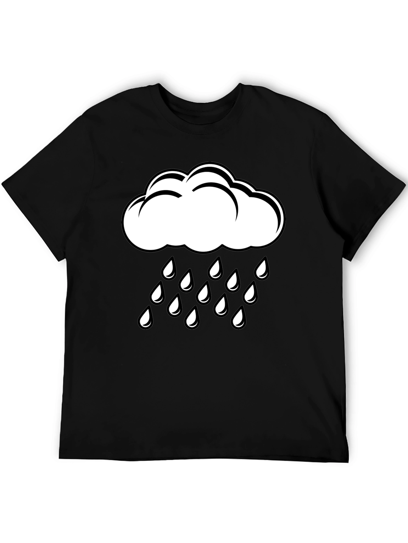 Rain Cloud Graphic T-Shirt - Black Cotton Tee