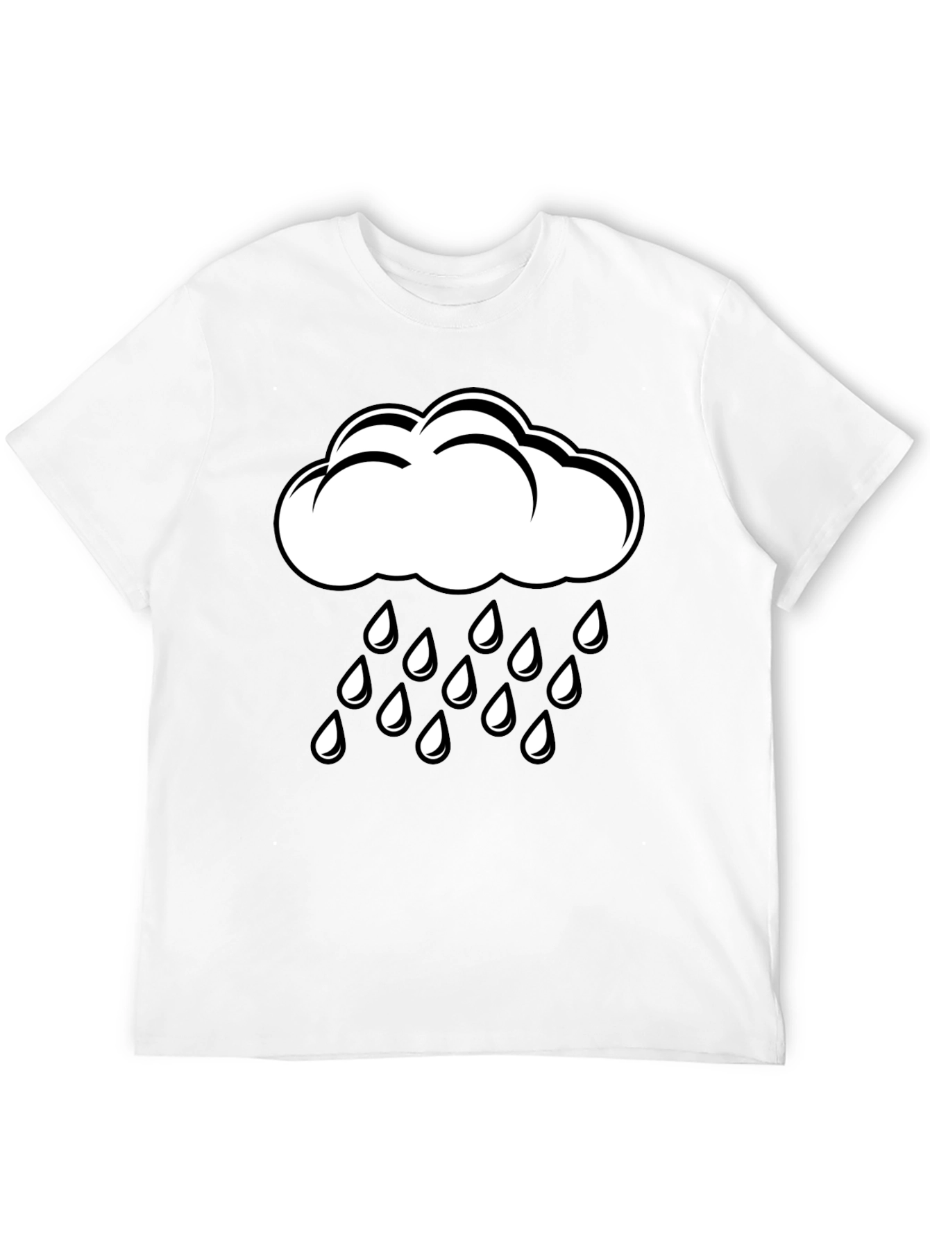Rain Cloud Graphic T-Shirt - Black Cotton Tee