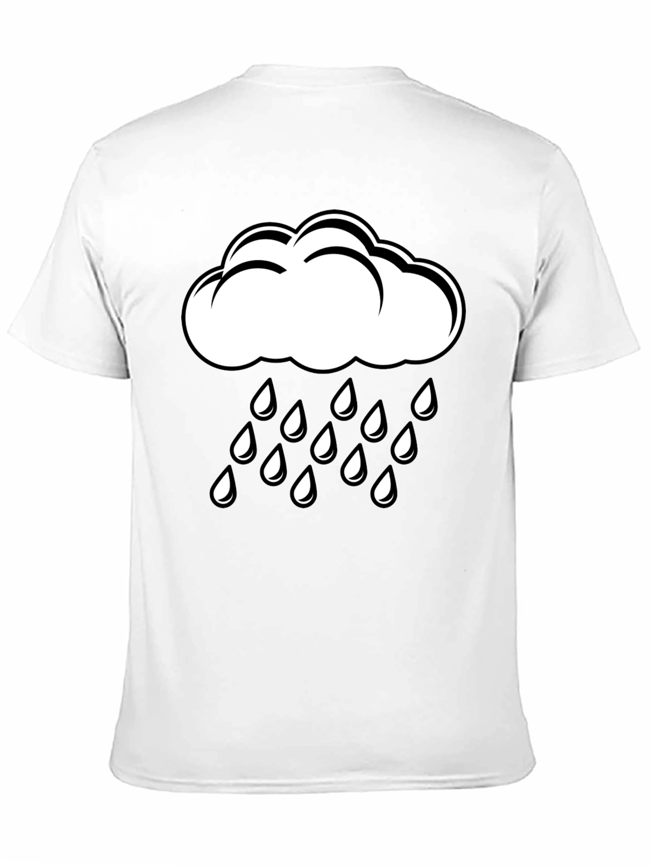 Rain Cloud Graphic T-Shirt - Black Cotton Tee