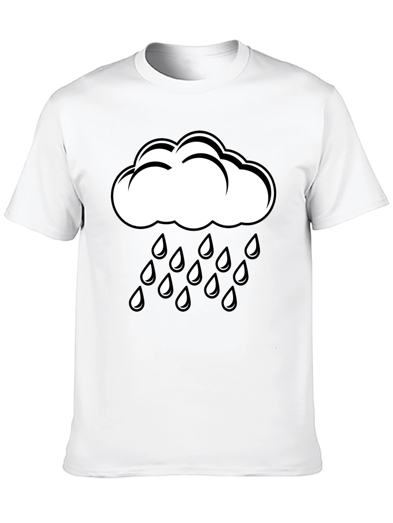 Rain Cloud Graphic T-Shirt - Black Cotton Tee