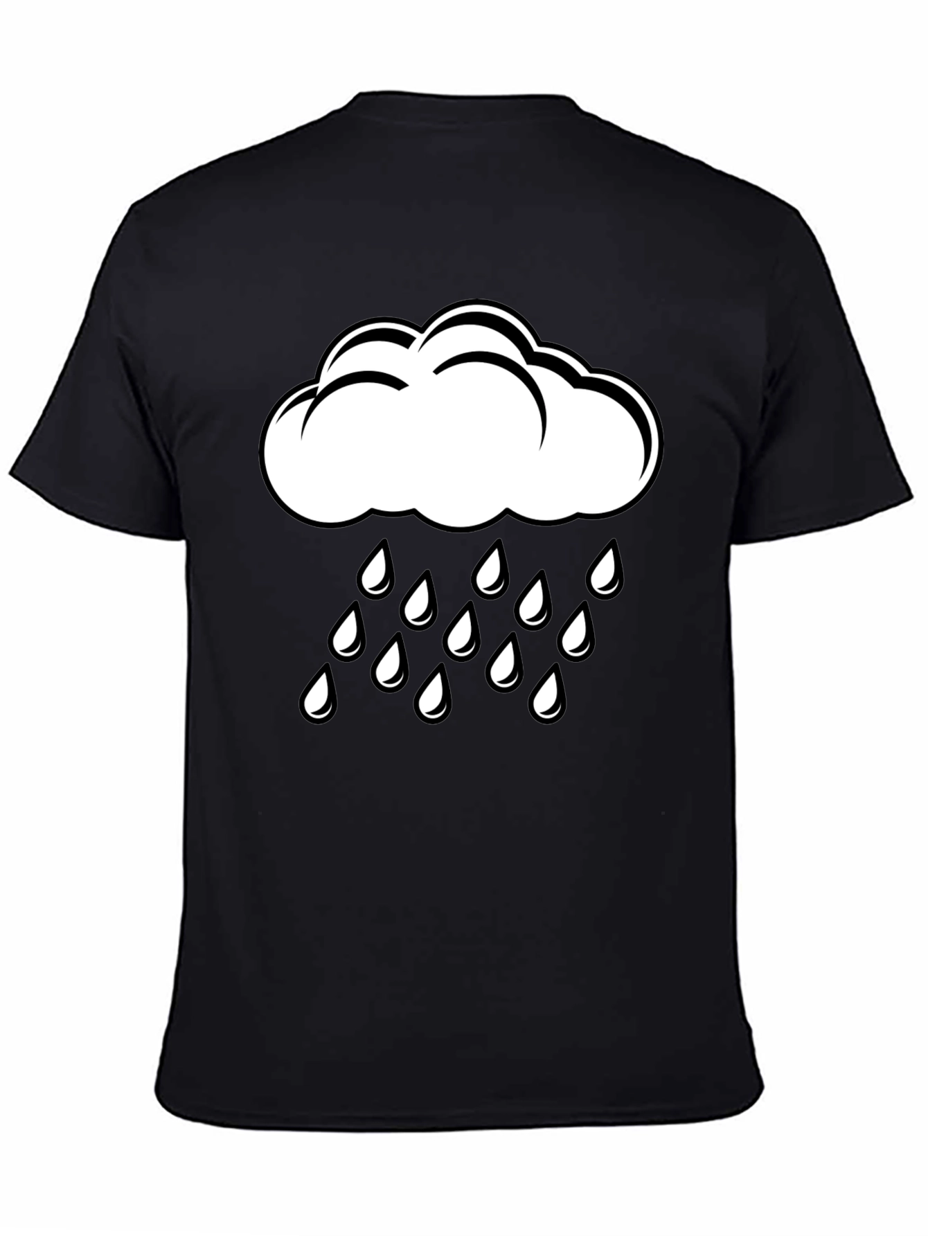 Rain Cloud Graphic T-Shirt - Black Cotton Tee