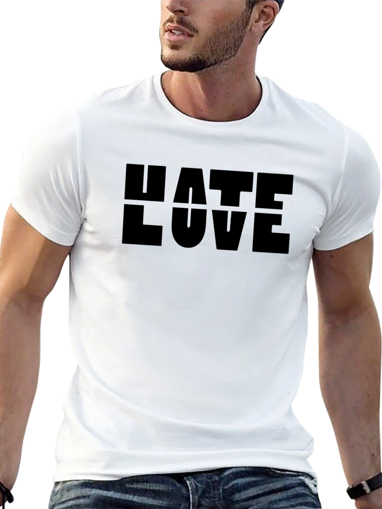 Hate Love Graphic Tee - Mens Black T-Shirt