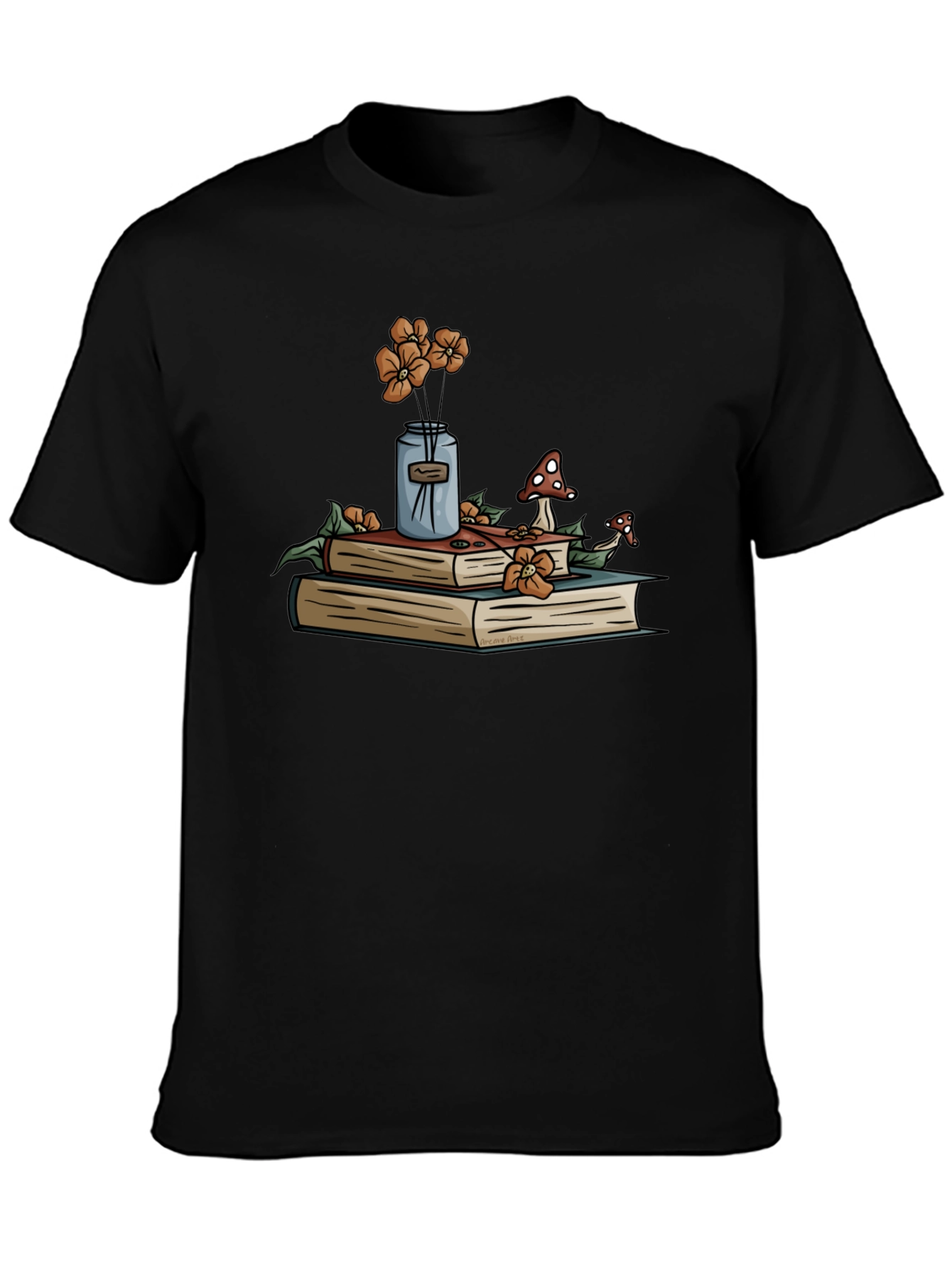 Book Stack T-Shirt - Floral Design