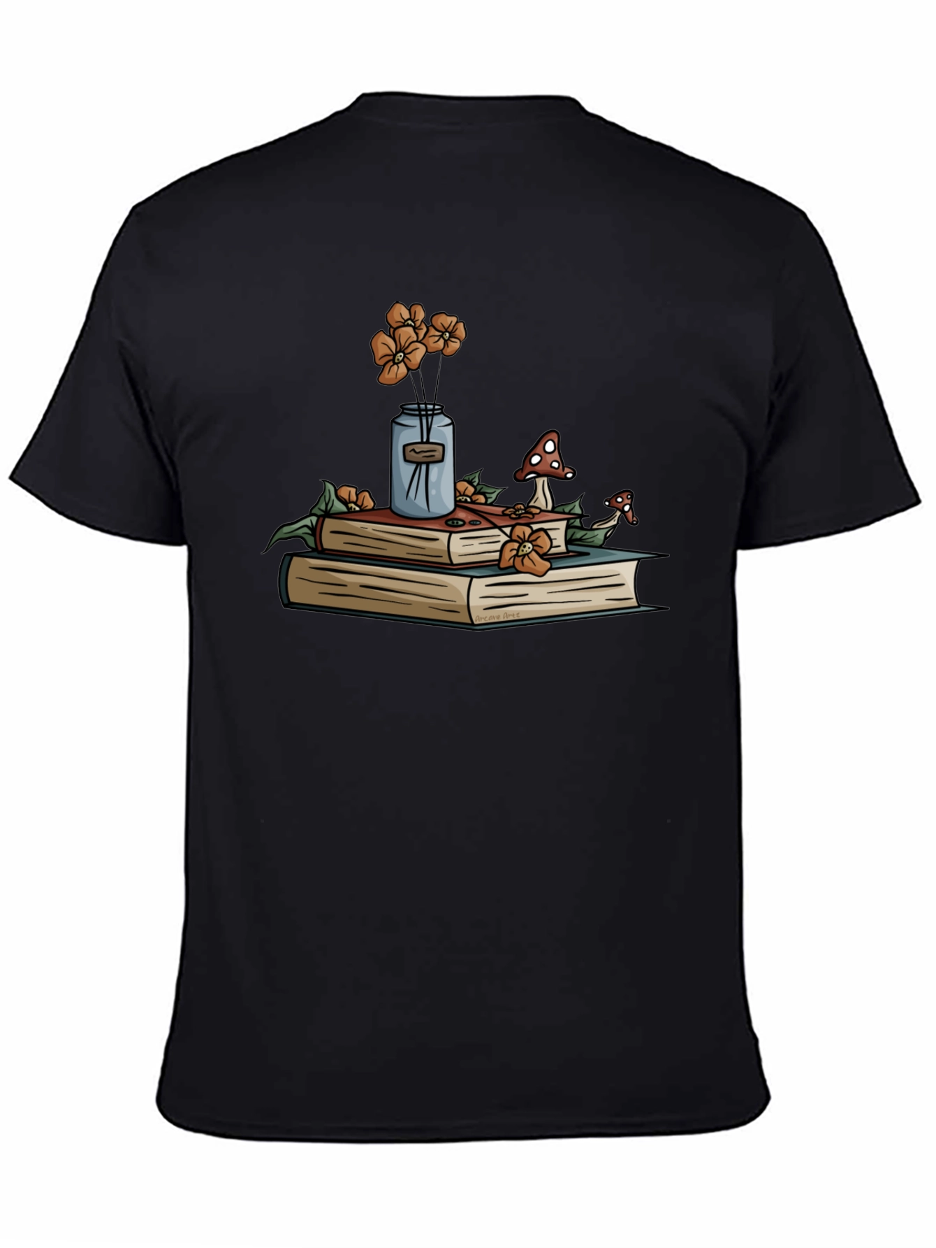 Book Stack T-Shirt - Floral Design