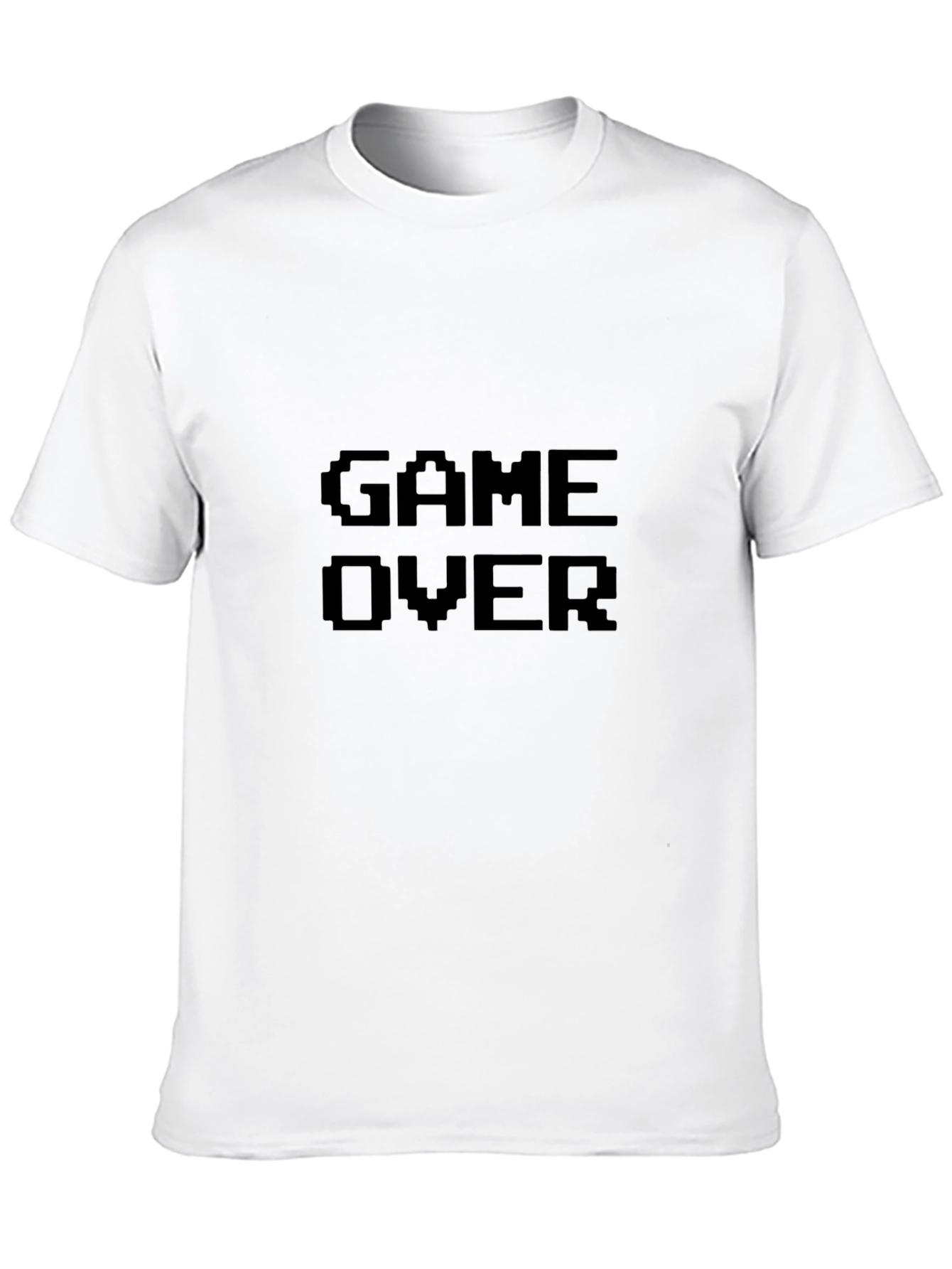 Game Over Pixel Art Black T-Shirt