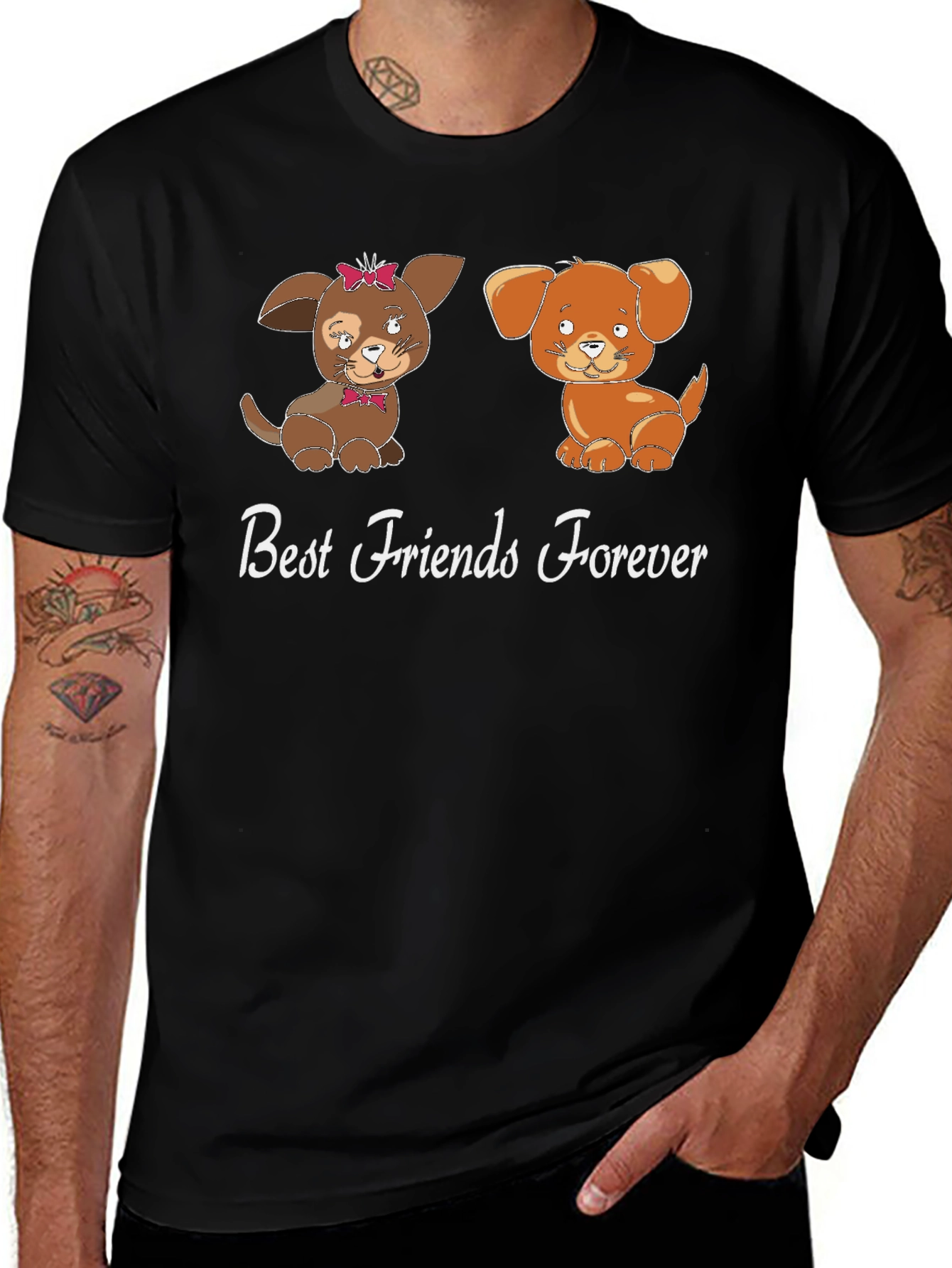 Best Friends Forever Dog Graphic T-Shirt
