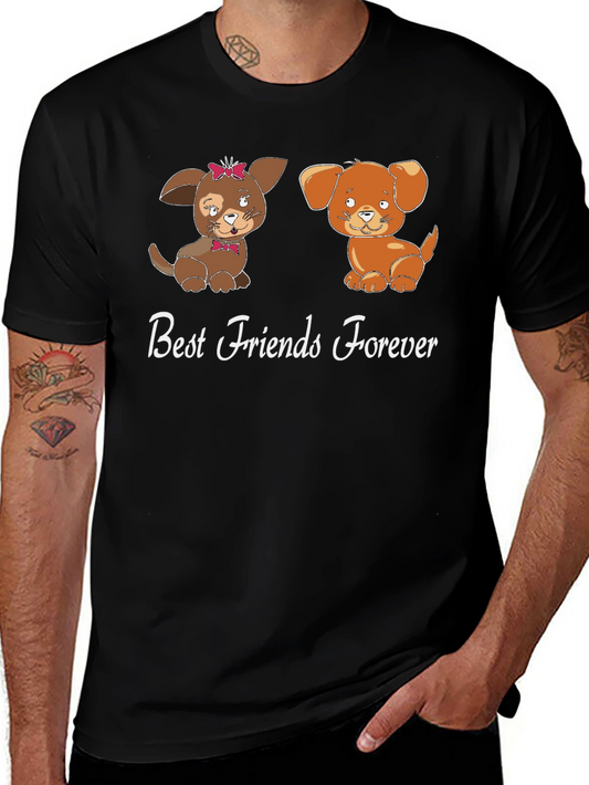 Best Friends Forever Dog Graphic T-Shirt