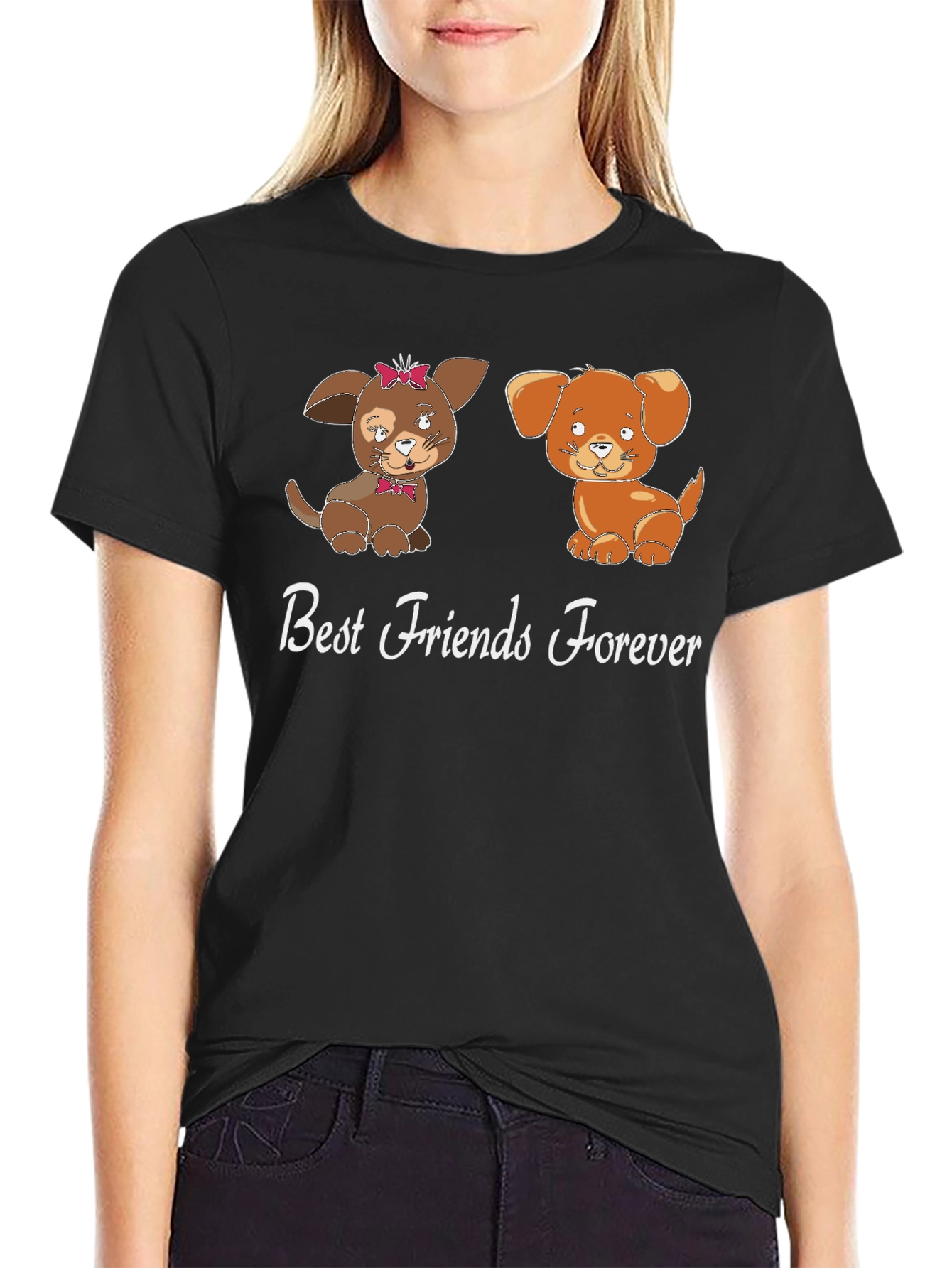 Best Friends Forever Dog Graphic T-Shirt