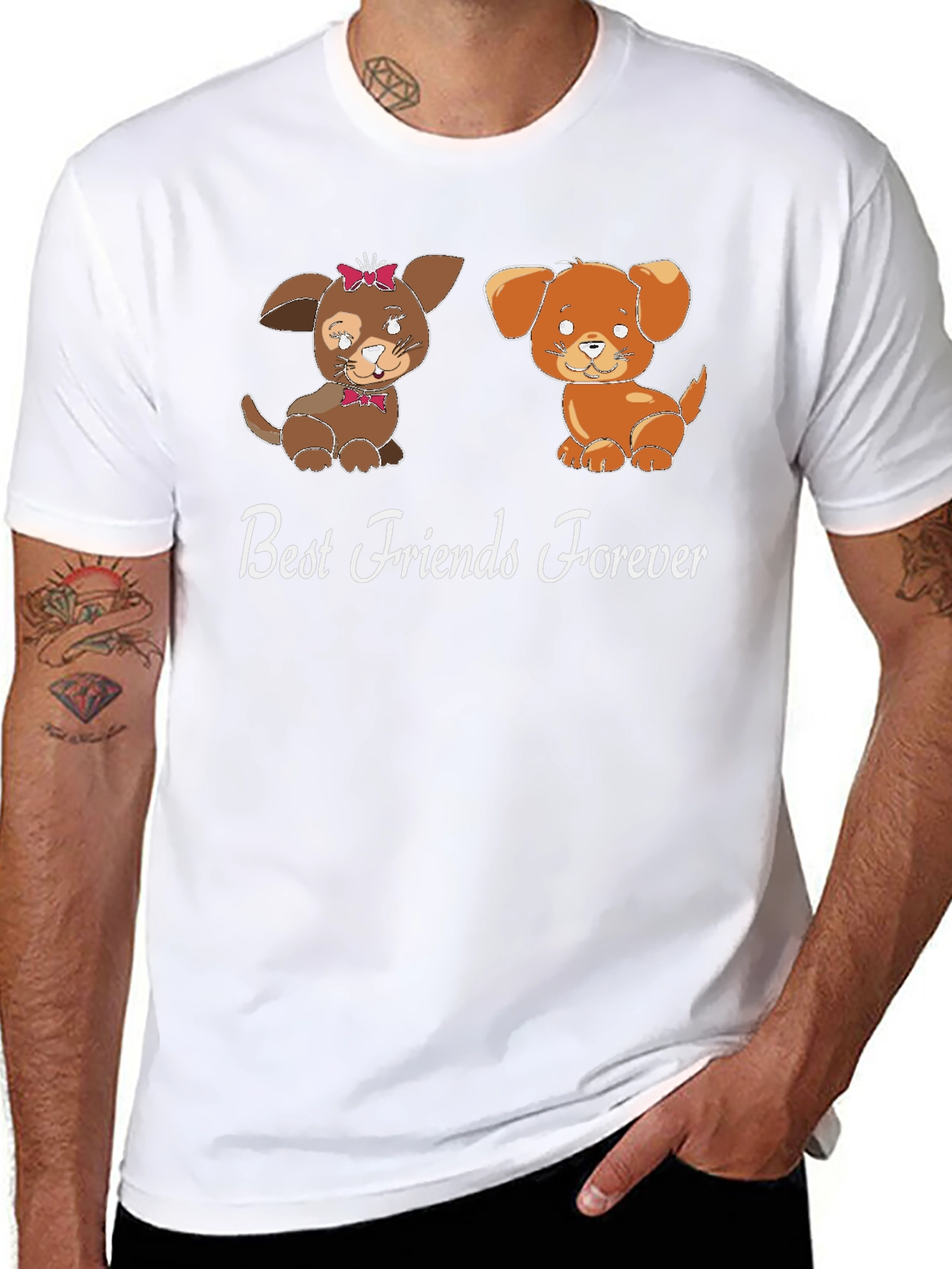 Best Friends Forever Dog Graphic T-Shirt