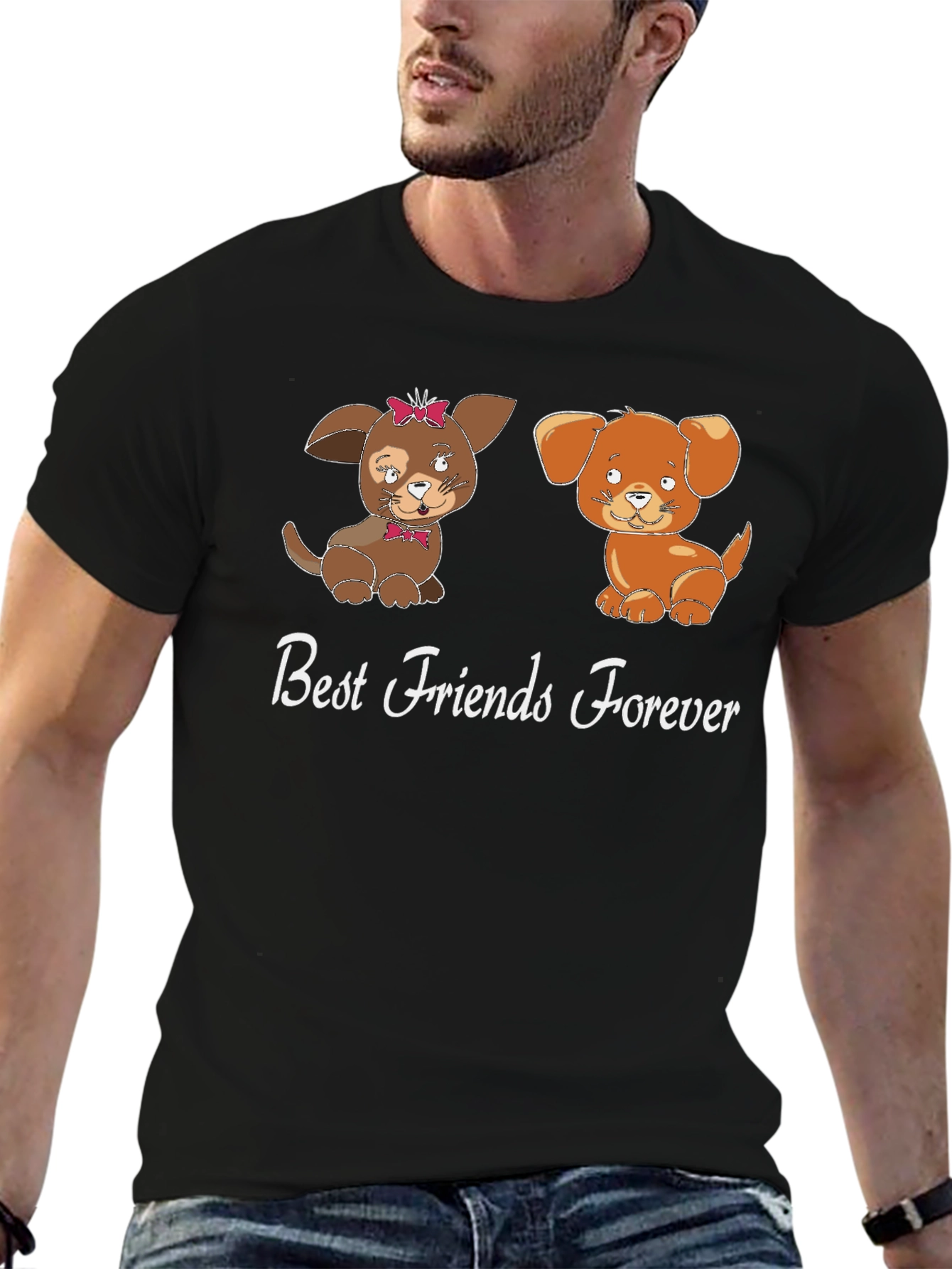 Best Friends Forever Dog Graphic T-Shirt