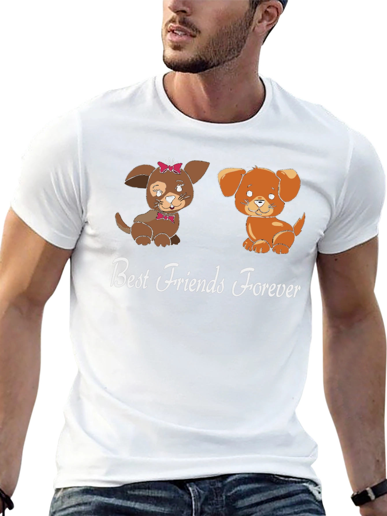 Best Friends Forever Dog Graphic T-Shirt
