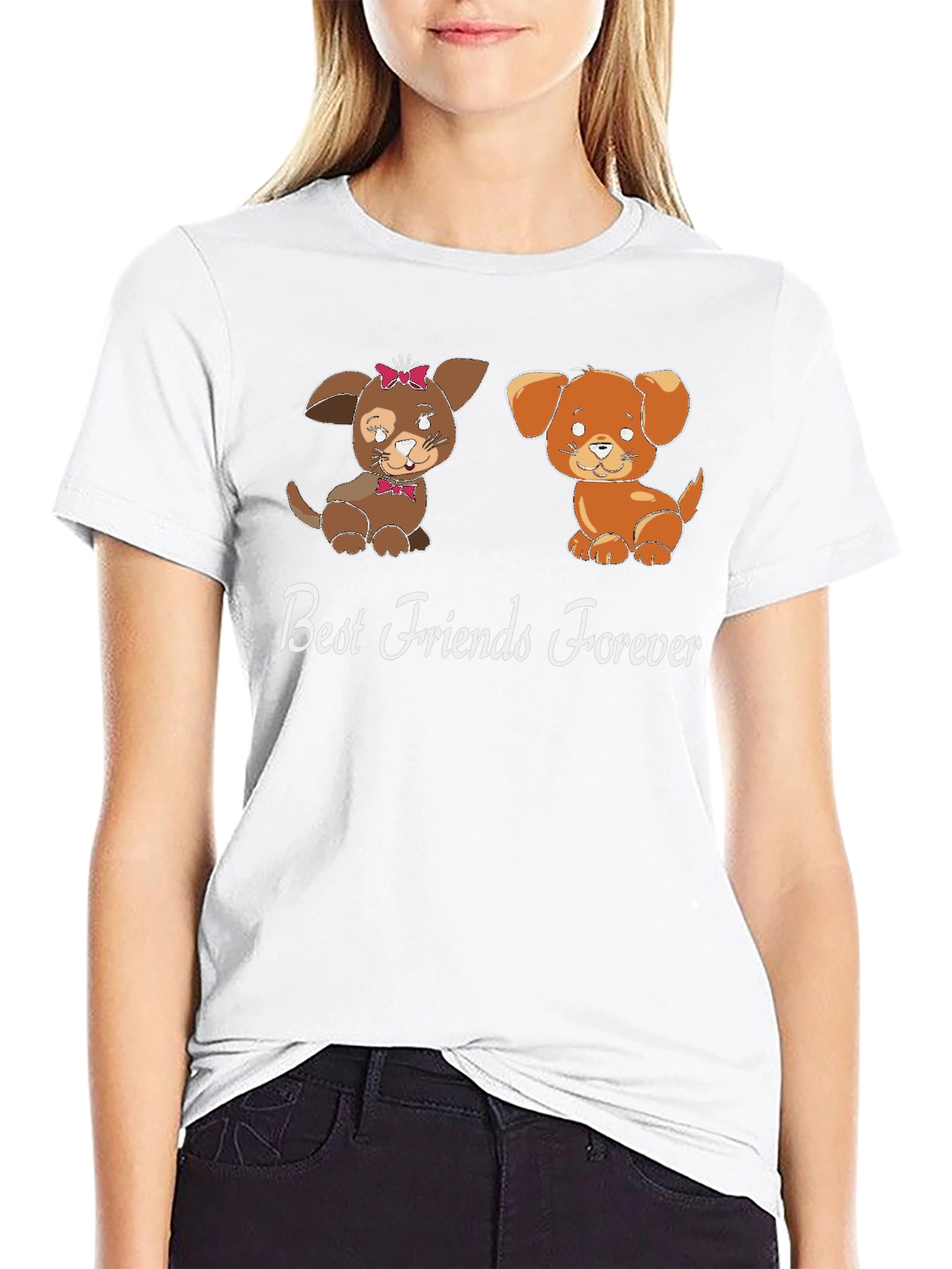 Best Friends Forever Dog Graphic T-Shirt