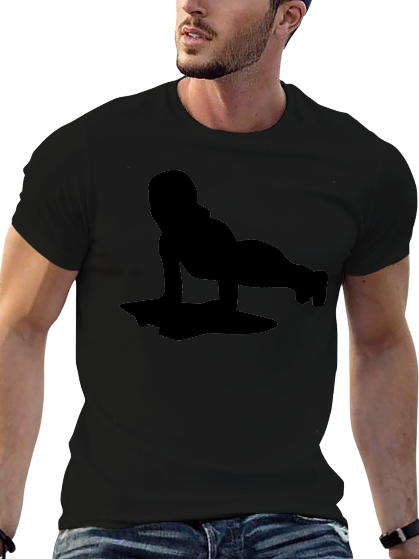 Yoga Silhouette Black T-Shirt