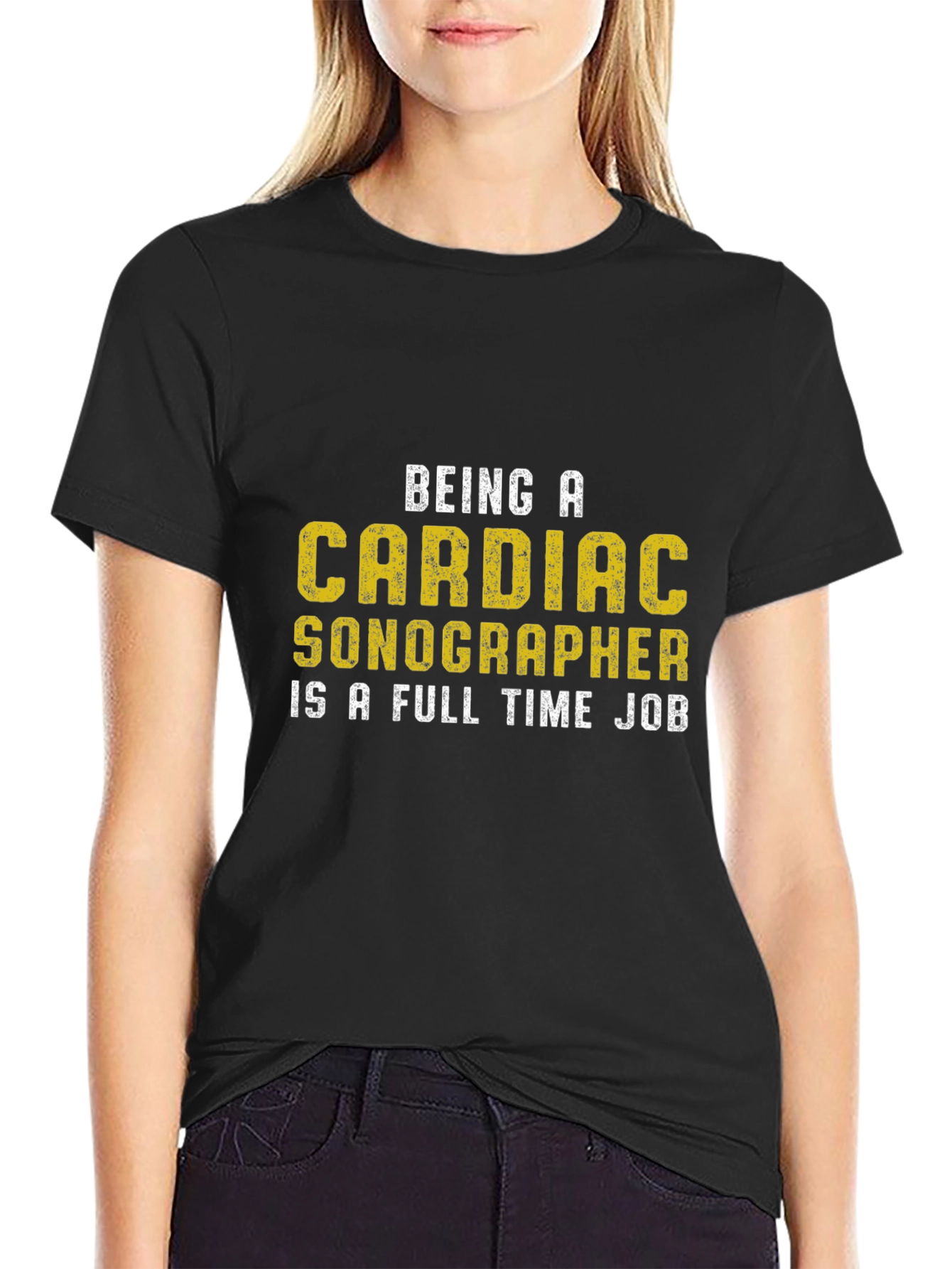 Cardiac Sonographer T-Shirt: Full Time Job Tee
