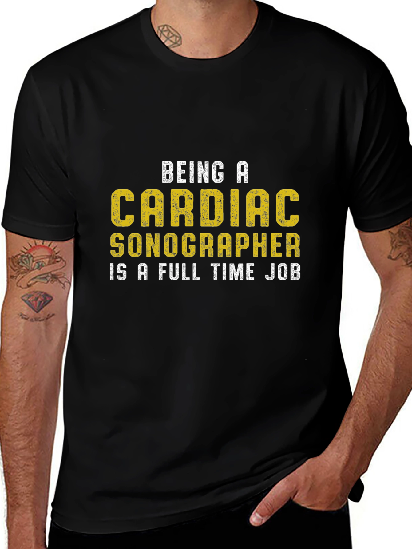 Cardiac Sonographer T-Shirt: Full Time Job Tee