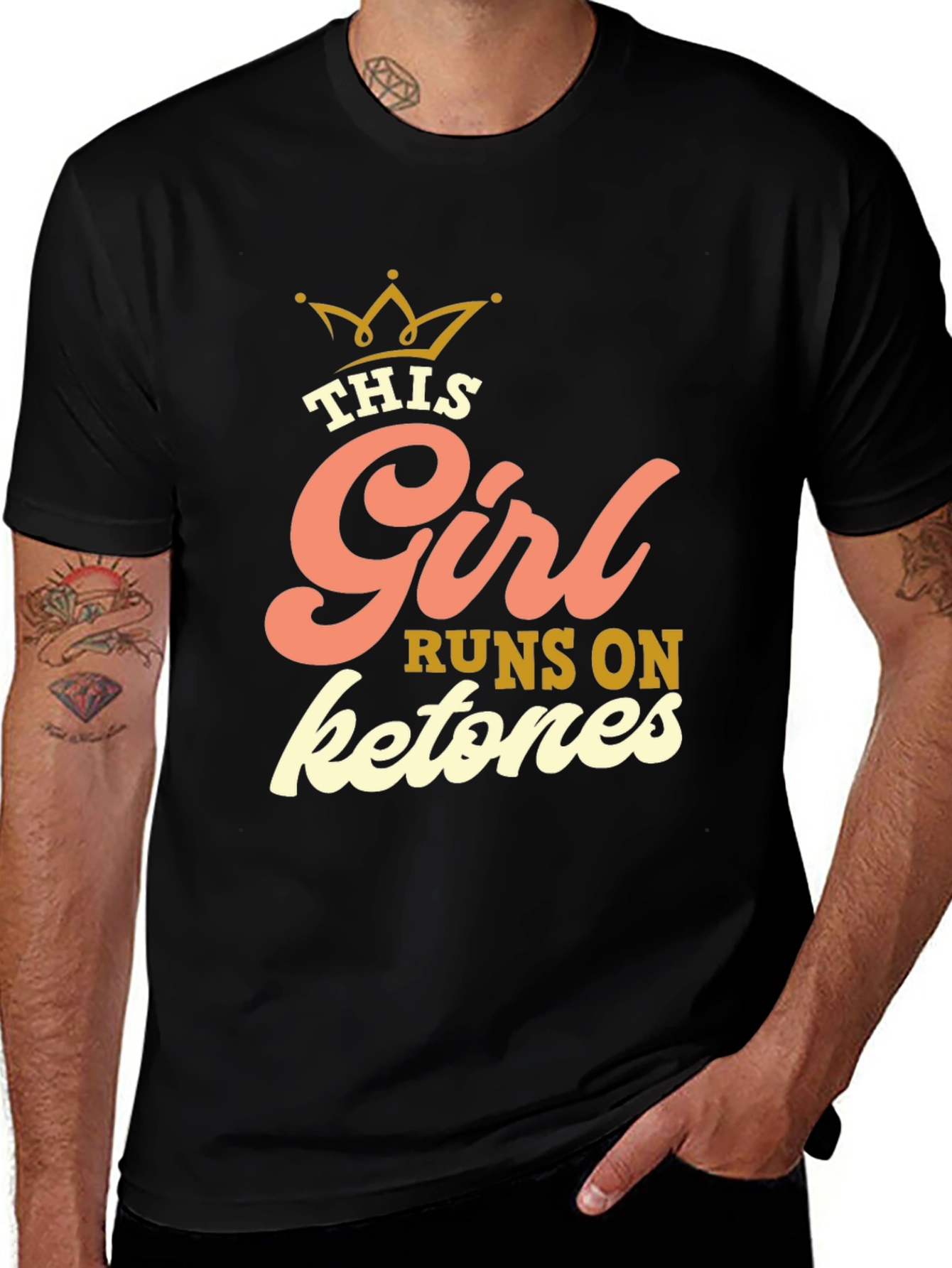This Girl Runs on Ketones Black Graphic Tee