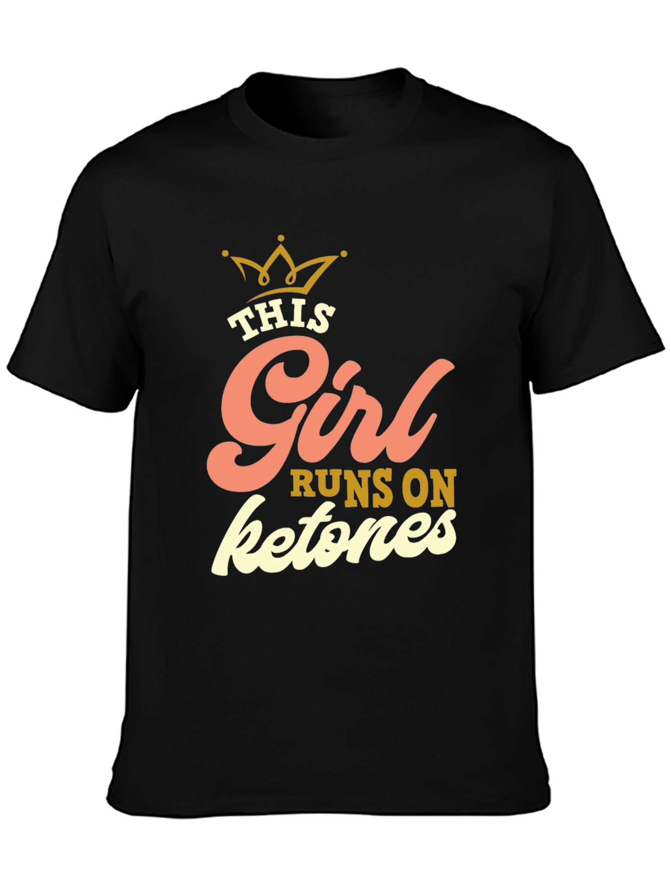 This Girl Runs on Ketones Black Graphic Tee
