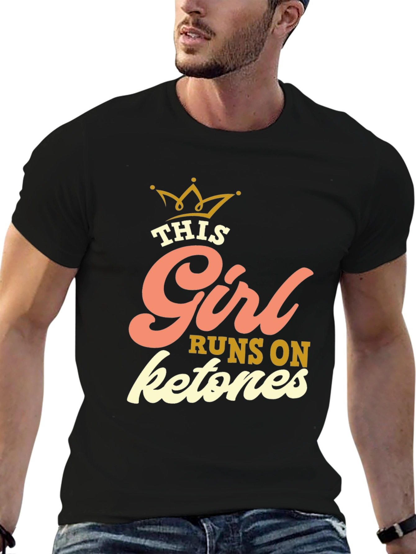 This Girl Runs on Ketones Black Graphic Tee