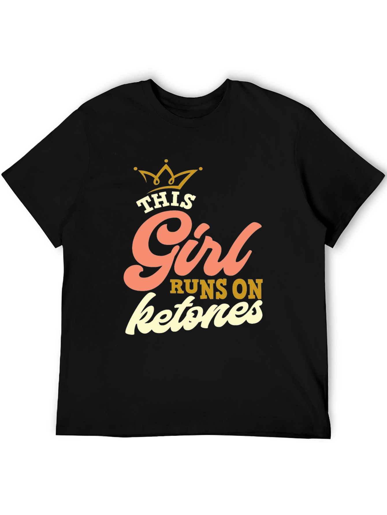 This Girl Runs on Ketones Black Graphic Tee