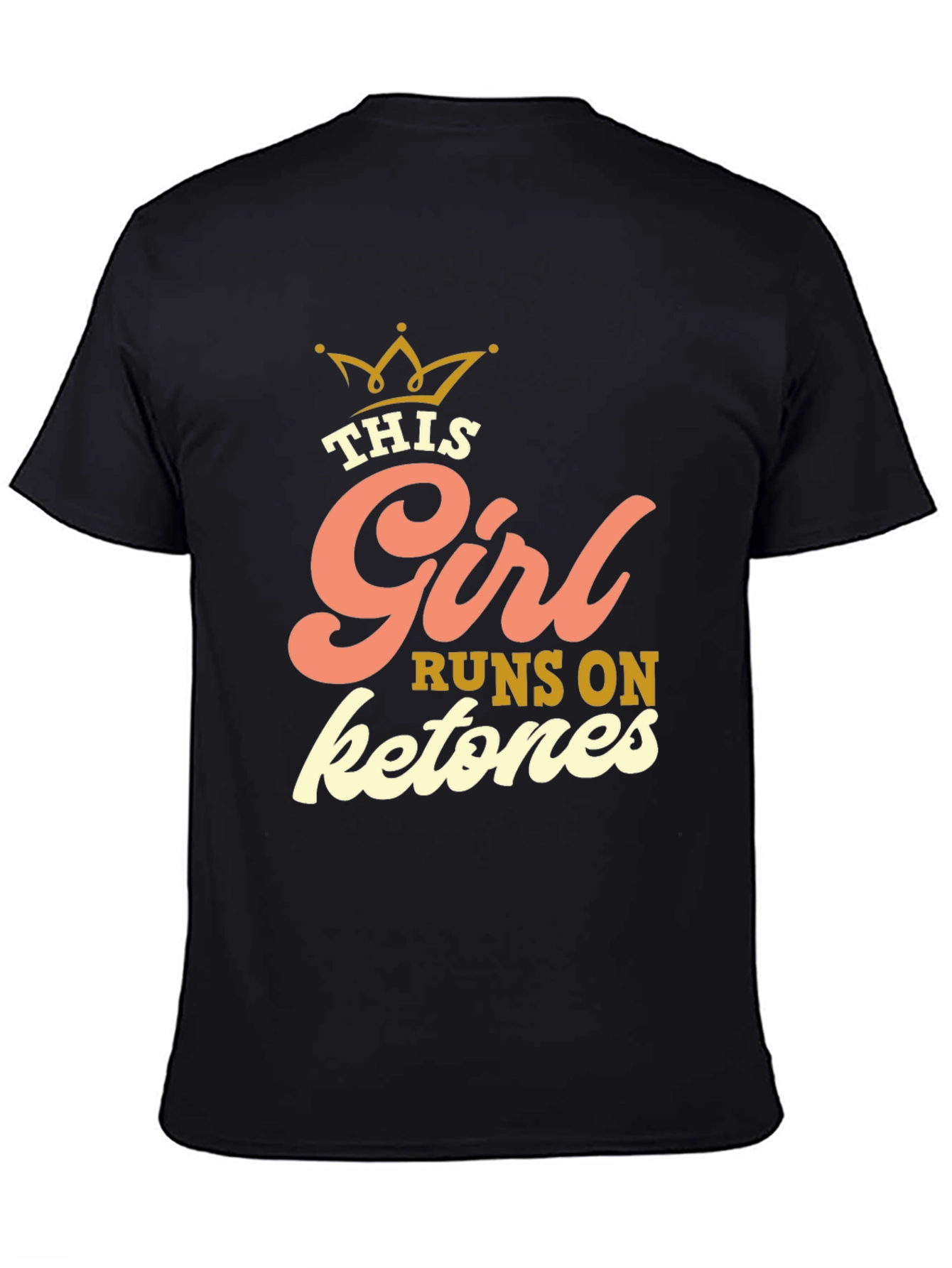 This Girl Runs on Ketones Black Graphic Tee