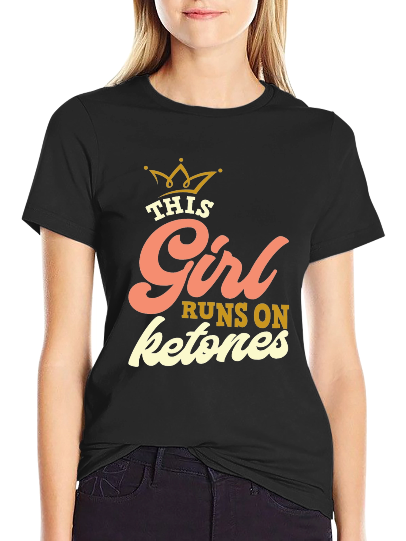 This Girl Runs on Ketones Black Graphic Tee