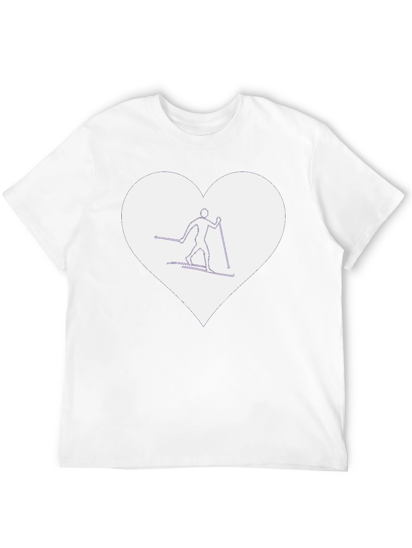 Heart Ski T-Shirt - Black Graphic Tee